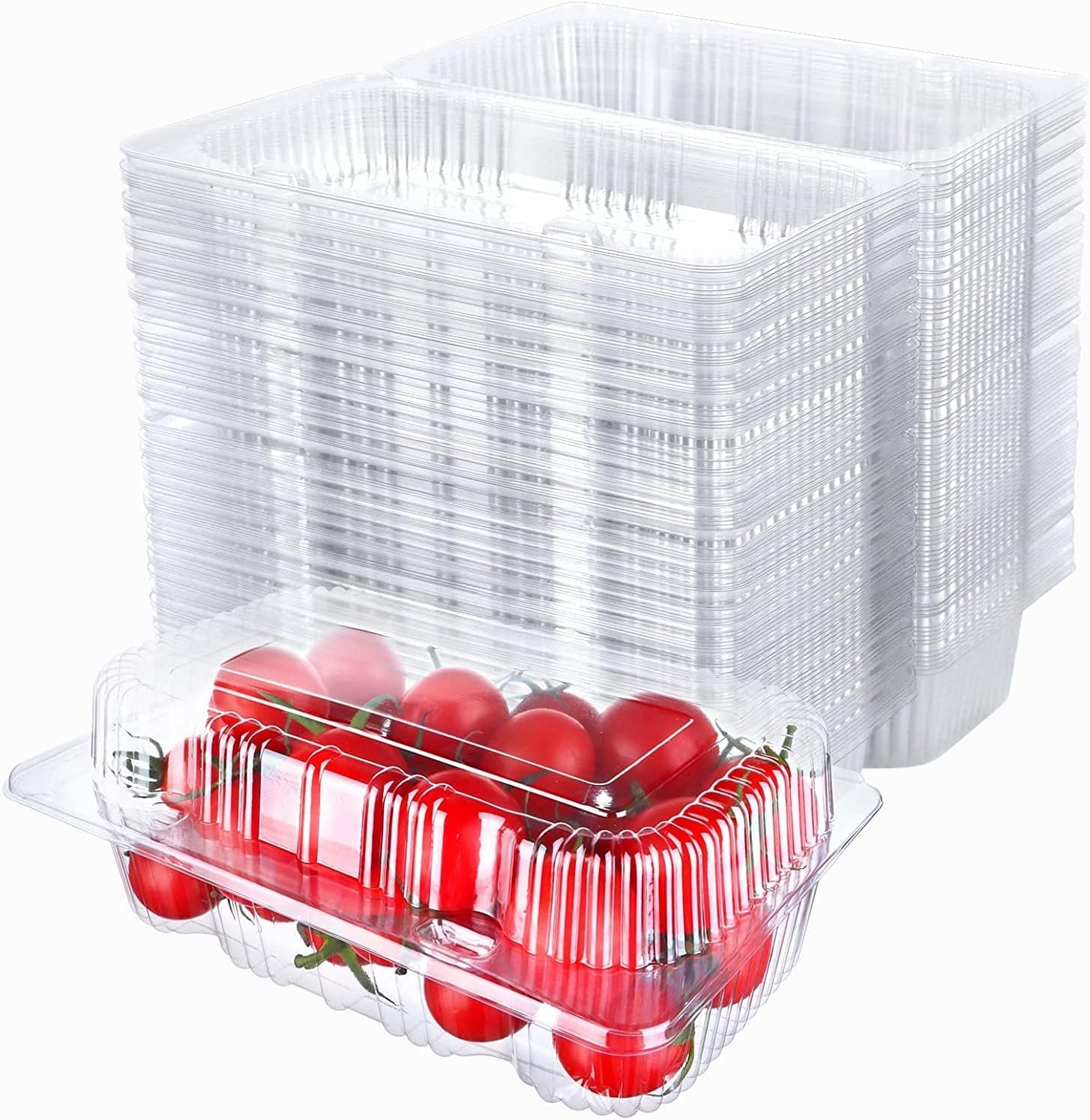 Grossiste 50 Pcs de contenants alimentaires en plastique clamshell 7 x 5 pouces pour gâteaux, cookies, salades, fournitures de boulangerie, marque blanche, fournisseur de contenants jetables.