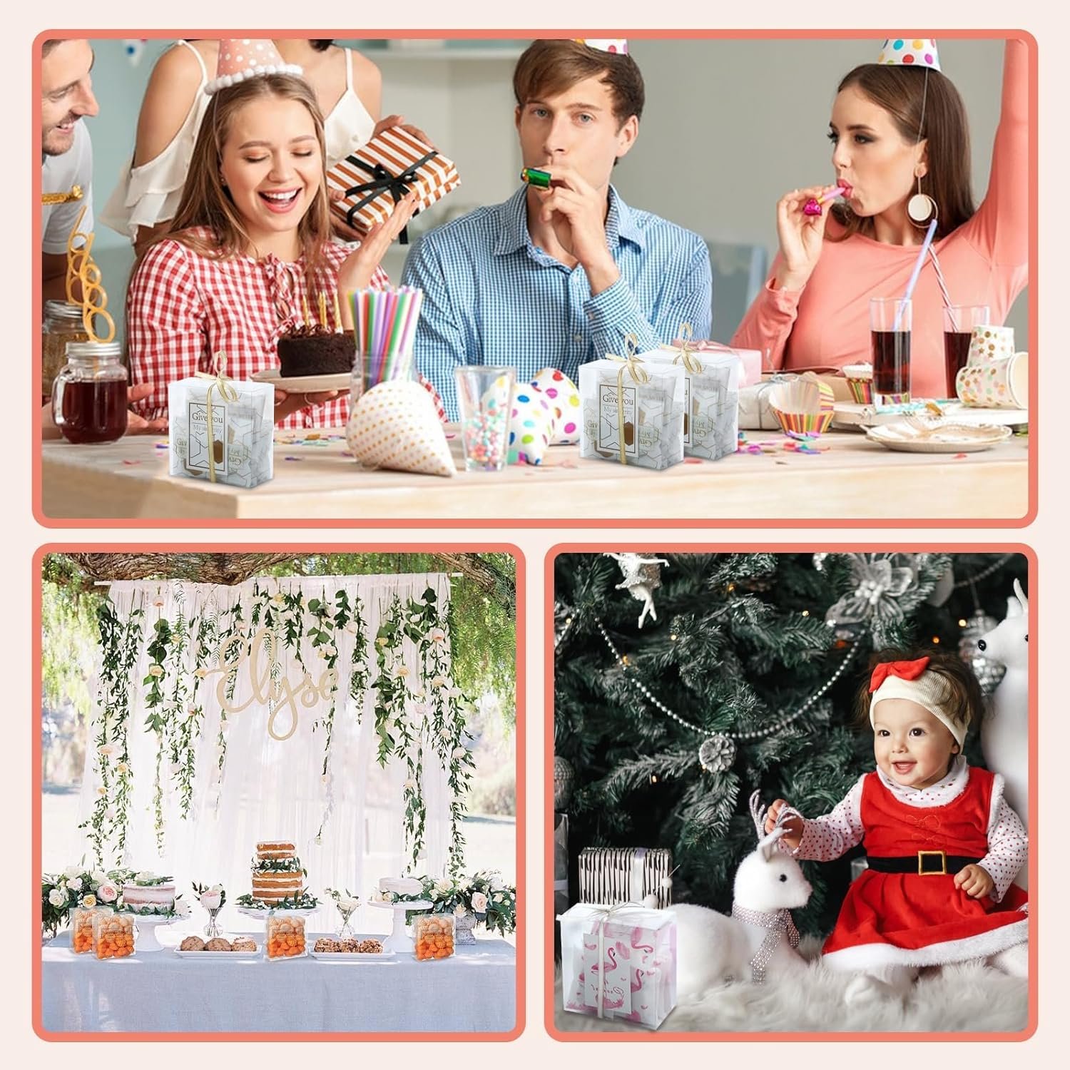 Pack de 30 Boîtes en Plastique Transparentes avec Fenêtre, 4x4x1,2 pouces, Vente en Gros pour Cookies, Chocolats, Macarons et Bonbons, Logo Personnalisé, Fabricant, Idéales pour Mariages, Fêtes de Noël et Cadeaux Festifs. Pack de 30 Boîtes en Plastique Transparentes avec Fenêtre, 4x4x1,2 pouces, Vente en Gros pour Cookies, Chocolats, Macarons et Bonbons, Logo Personnalisé, Fabricant, Idéales pour Mariages, Fêtes de Noël et Cadeaux Festifs.