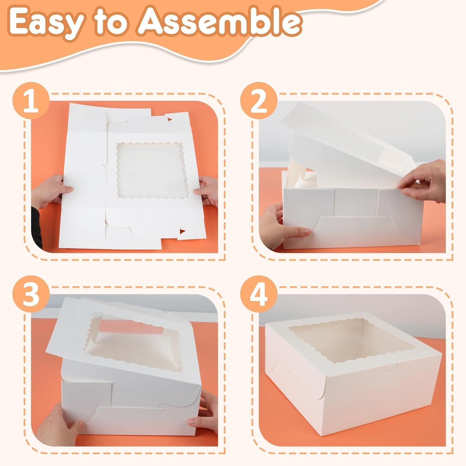 Boîte à gâteaux carrée blanche 10x10x4,5 pouces, idéale pour mariage, anniversaire ou fête, fournisseur de produits en vrac, logo personnalisé, 3 pièces, disposables avec fenêtre pour gâteaux, donuts, biscuits, chocolat, tartes. Boîte à gâteaux carrée blanche 10x10x4,5 pouces, idéale pour mariage, anniversaire ou fête, fournisseur de produits en vrac, logo personnalisé, 3 pièces, disposables avec fenêtre pour gâteaux, donuts, biscuits, chocolat, tartes.