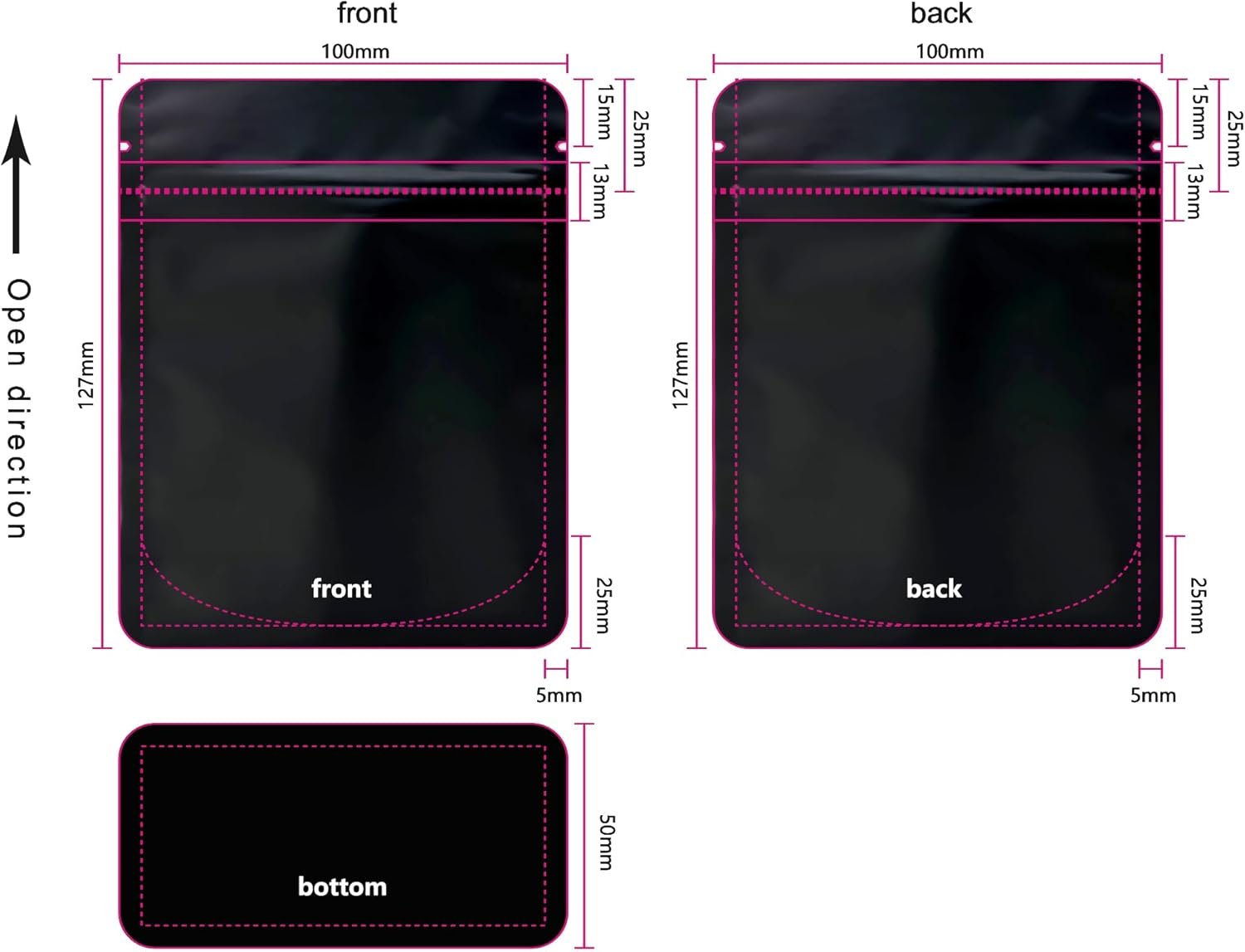 Grossiste en sacs personnalisés 3.5g, sacs en mylar imprimés avec logo, fabricant de pochettes refermables 4x5’’ en vente en gros.