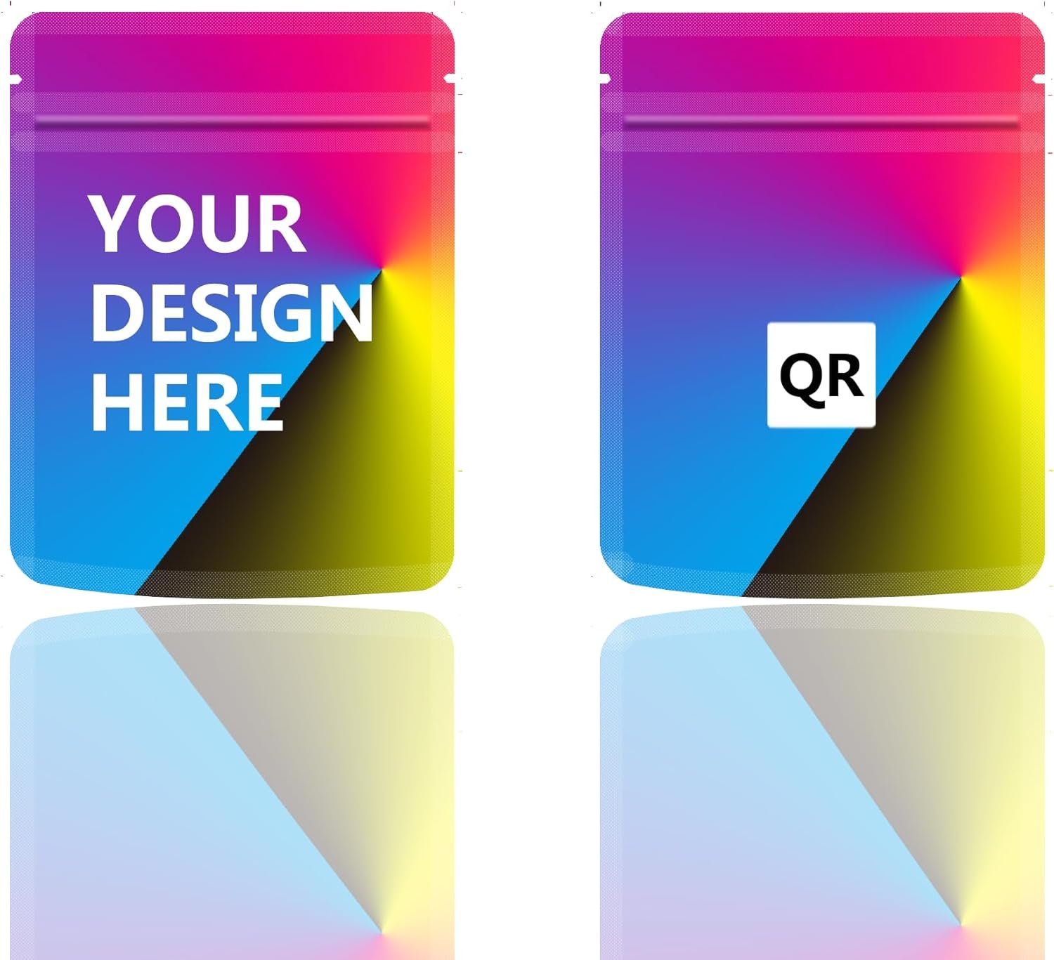 Grossiste en sacs personnalisés 3.5g, sacs en mylar imprimés avec logo, fabricant de pochettes refermables 4x5’’ en vente en gros.