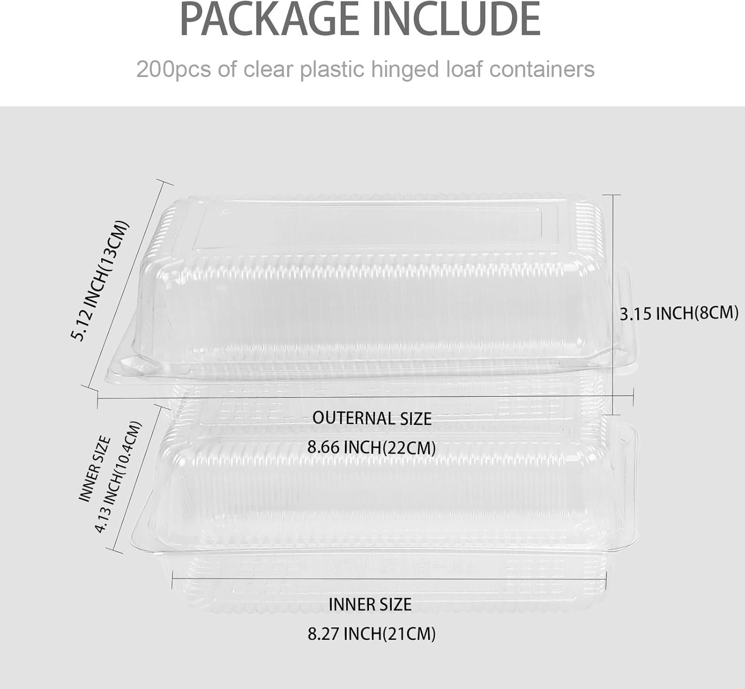 Grossiste contenant en plastique transparent à charnière 200PCS, 8,66x5,12x3,15 pouces, boîtes pour tranches de gâteau à emporter, OEM pour boulangerie et café, vente en gros. Grossiste contenant en plastique transparent à charnière 200PCS, 8,66x5,12x3,15 pouces, boîtes pour tranches de gâteau à emporter, OEM pour boulangerie et café, vente en gros.