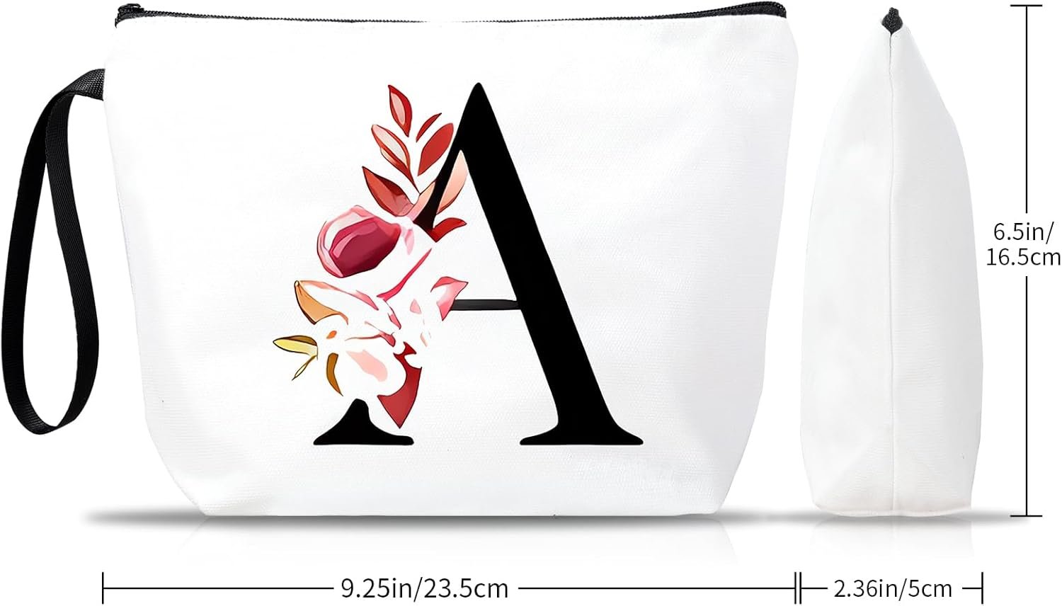 Grossiste de sacs cosmétiques personnalisés - Logo Personnalisé pour trousse de maquillage, petite taille idéale pour le voyage, cadeaux d'anniversaire pour femmes et demoiselles d'honneur, lettre A, Fabricant de sacs en toile.