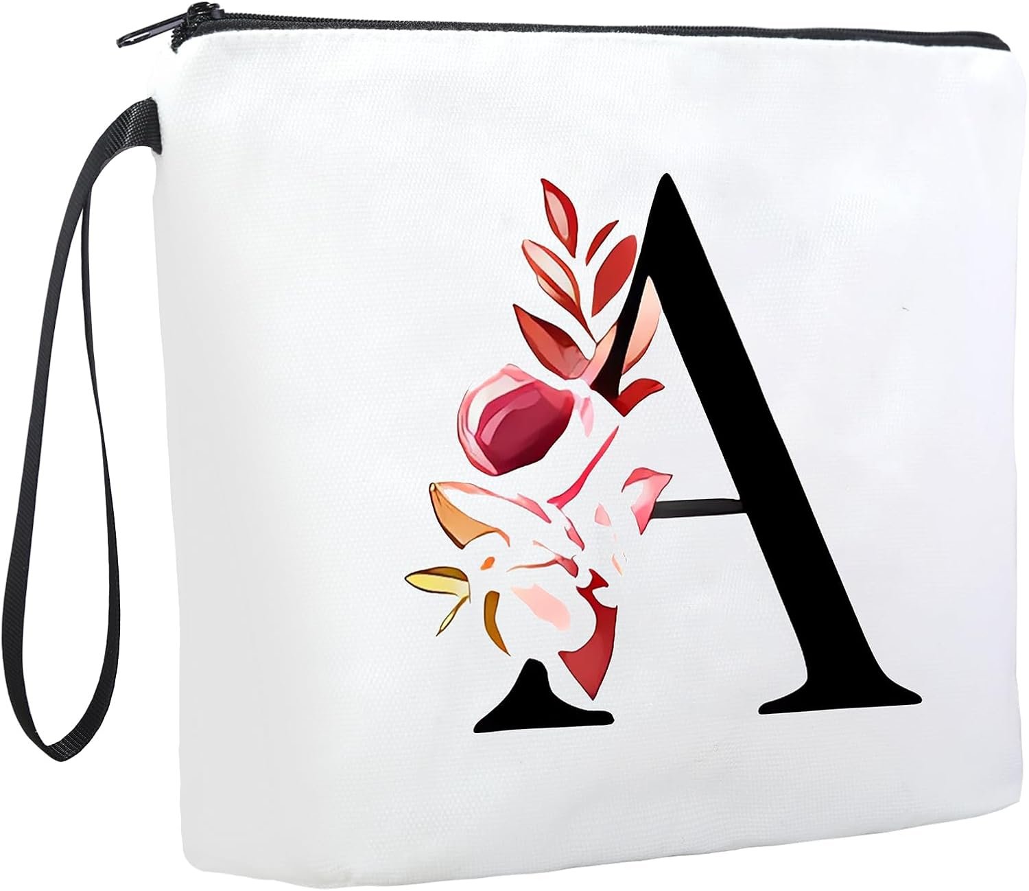 Grossiste de sacs cosmétiques personnalisés - Logo Personnalisé pour trousse de maquillage, petite taille idéale pour le voyage, cadeaux d'anniversaire pour femmes et demoiselles d'honneur, lettre A, Fabricant de sacs en toile.