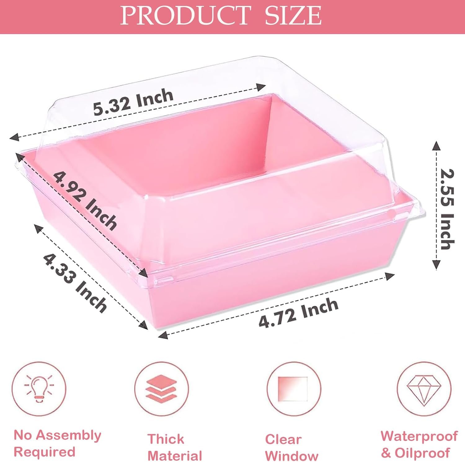 Grossiste en Vrac de 100 Boîtes à Charcuterie Miniatures Carrées de 5 Pouces avec Couvercles Transparents - Contenants Alimentaires Jetables pour Sandwichs, Sushis, Gâteaux et Fraises - Logo Personnalisé Grossiste en Vrac de 100 Boîtes à Charcuterie Miniatures Carrées de 5 Pouces avec Couvercles Transparents - Contenants Alimentaires Jetables pour Sandwichs, Sushis, Gâteaux et Fraises - Logo Personnalisé