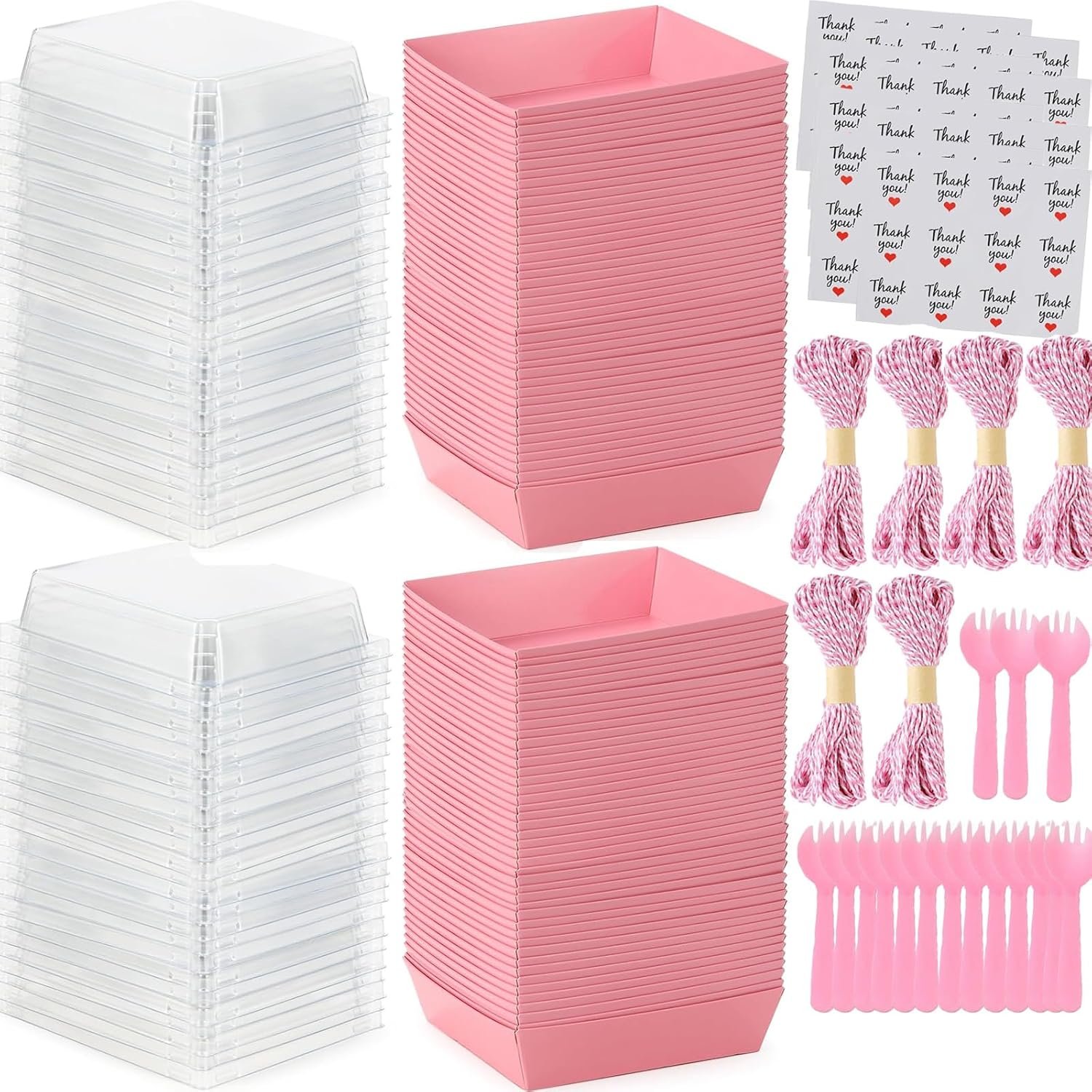 Grossiste en Vrac de 100 Boîtes à Charcuterie Miniatures Carrées de 5 Pouces avec Couvercles Transparents - Contenants Alimentaires Jetables pour Sandwichs, Sushis, Gâteaux et Fraises - Logo Personnalisé