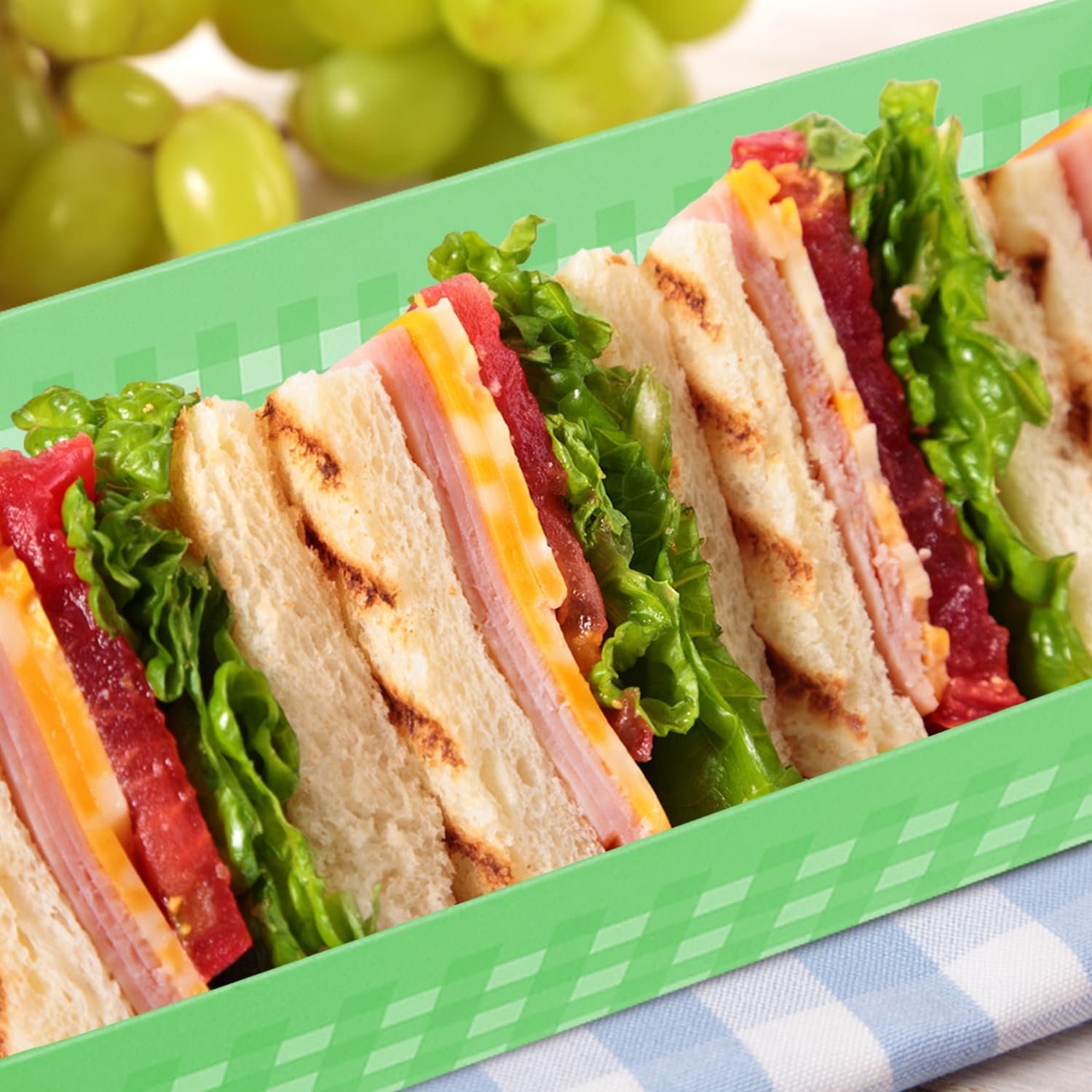 Boîte à Gâteau en Plastique pour Roulés, 50 Pack, Vente en Gros, Fournisseur de Conteneurs à Gâteau avec Couvercle Transparent, Support de Desserts Muffins Fromage Pâtisserie Sushi Fruits (Grille Verte) - Logo Personnalisé