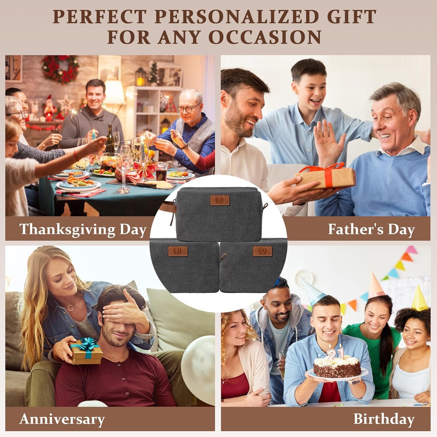Grossiste Trousse de toilette personnalisée étanche pour hommes, sac de voyage essentiel pour hommes avec logo personnalisé, contenant nos initiales et épis de blé, fabricant de trousses de toilette pour caddy de douche (Gris foncé J) Grossiste Trousse de toilette personnalisée étanche pour hommes, sac de voyage essentiel pour hommes avec logo personnalisé, contenant nos initiales et épis de blé, fabricant de trousses de toilette pour caddy de douche (Gris foncé J)