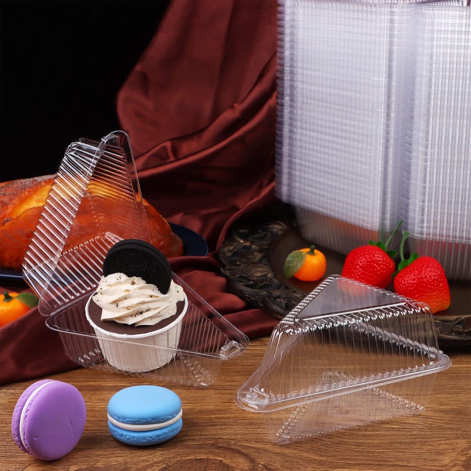 Grossiste conteneurs à gâteau en plastique transparent 100 pièces 5
