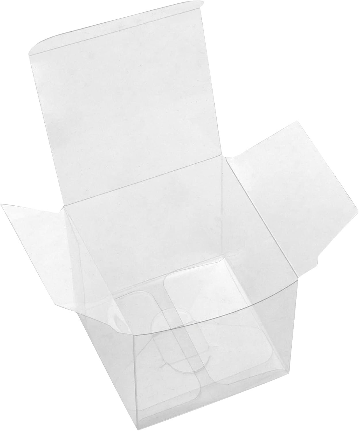 Grossiste de boîtes cadeaux transparentes 4 x 4 x 4 pouces, parfaites pour mariages, anniversaires et douches de bébé, avec logo personnalisé et options de vente en gros disponibles auprès des fournisseurs.