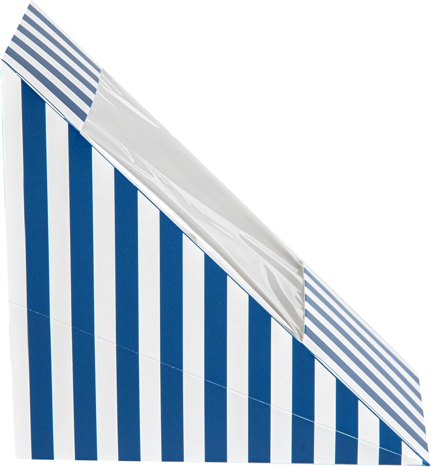 Boîte à sandwich en papier medium à rayures bleues et blanches - 4 3/4