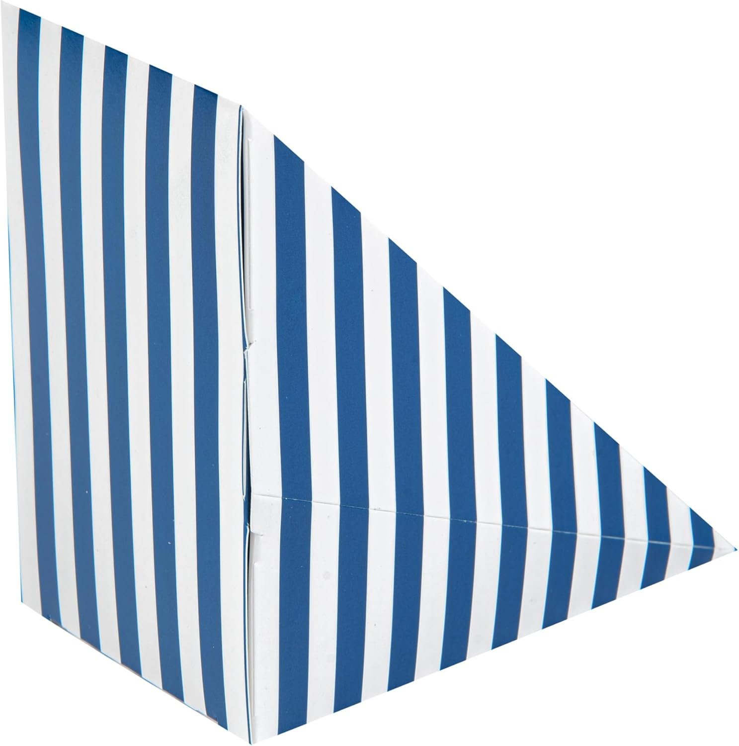 Boîte à sandwich en papier medium à rayures bleues et blanches - 4 3/4