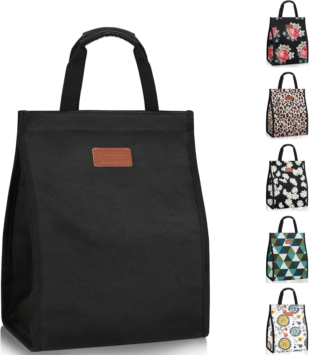Sac de déjeuner isotherme pour femmes, sac fourre-tout réutilisable avec poche interne, grossiste, sac à lunch pour adultes pour le travail (Noir), fournisseur, vente en gros.