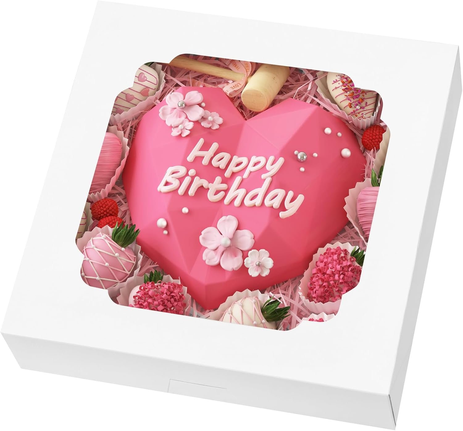 Grossiste Boîtes à tarte blanches 10x10x2.5 pouces avec fenêtre pour gâteaux, muffins, et donuts, Logo Personnalisé en vente en gros, Fabricant de contenants pour friandises.