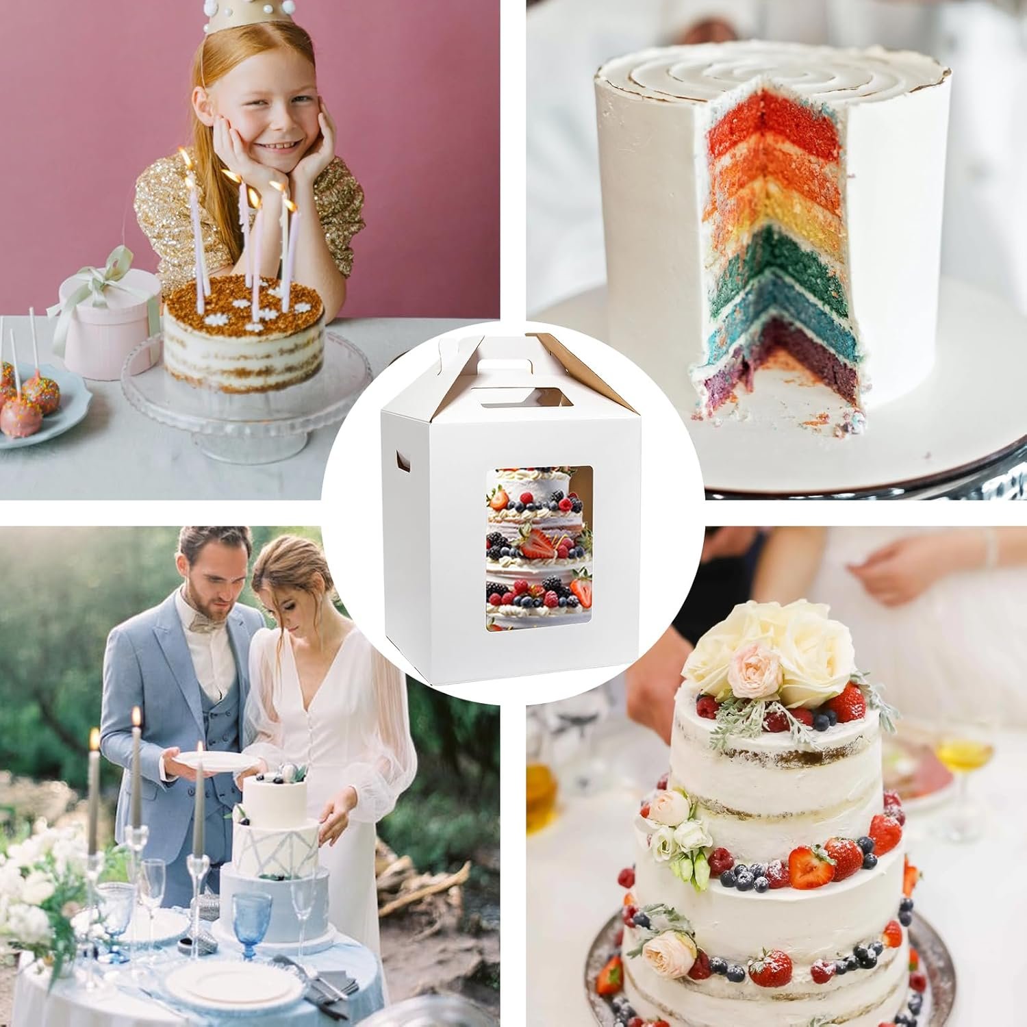 Grossiste boîte à gâteau haute, 6 pièces, avec fenêtre, tailles 10x10x12 & 12x12x14 pouces, transporteur de pâtisserie jetable avec poignée pour mariage, anniversaire, fête, fabriqué par un fournisseur de solutions personnalisées, vente en gros pour pâtisseries. Grossiste boîte à gâteau haute, 6 pièces, avec fenêtre, tailles 10x10x12 & 12x12x14 pouces, transporteur de pâtisserie jetable avec poignée pour mariage, anniversaire, fête, fabriqué par un fournisseur de solutions personnalisées, vente en gros pour pâtisseries.