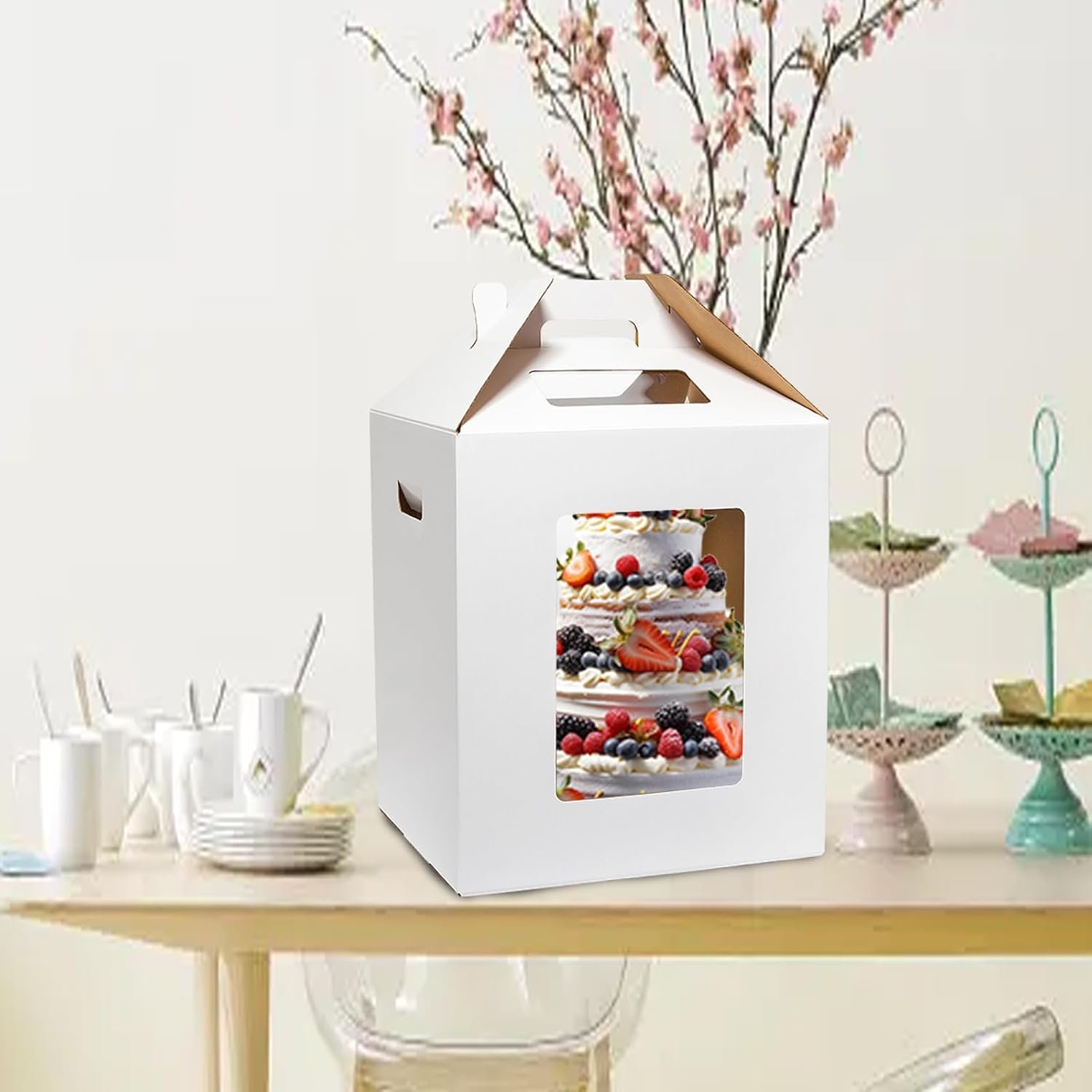 Grossiste boîte à gâteau haute, 6 pièces, avec fenêtre, tailles 10x10x12 & 12x12x14 pouces, transporteur de pâtisserie jetable avec poignée pour mariage, anniversaire, fête, fabriqué par un fournisseur de solutions personnalisées, vente en gros pour pâtisseries. Grossiste boîte à gâteau haute, 6 pièces, avec fenêtre, tailles 10x10x12 & 12x12x14 pouces, transporteur de pâtisserie jetable avec poignée pour mariage, anniversaire, fête, fabriqué par un fournisseur de solutions personnalisées, vente en gros pour pâtisseries.