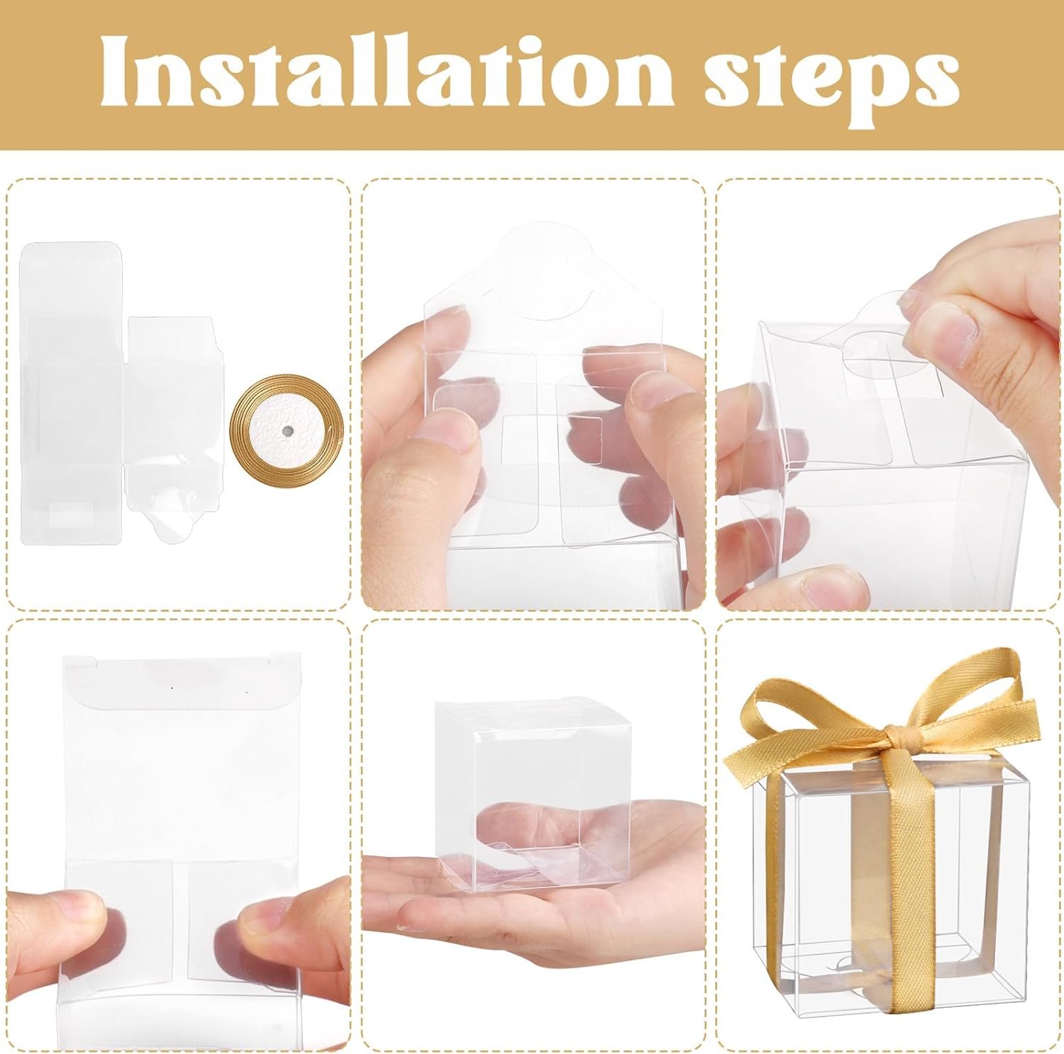 Boîtes à Favor en Vrac Transparentes 2x2x2 Inches avec Rubans, Fournisseur de Petites Boîtes en Plastique pour Candies et Cadeaux, Logo Personnalisé pour Mariages, Baby Shower et Anniversaires Boîtes à Favor en Vrac Transparentes 2x2x2 Inches avec Rubans, Fournisseur de Petites Boîtes en Plastique pour Candies et Cadeaux, Logo Personnalisé pour Mariages, Baby Shower et Anniversaires