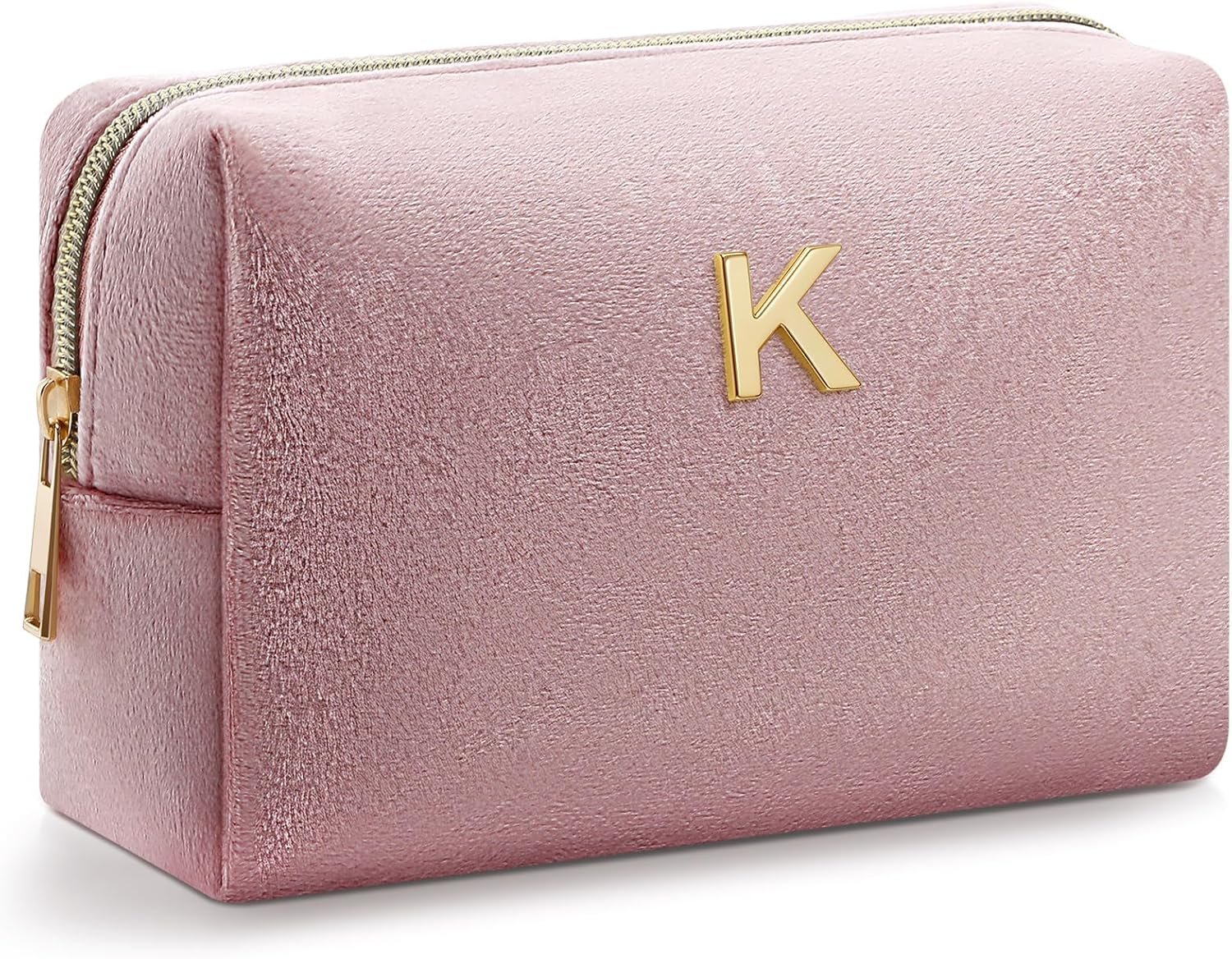 Grossiste de sacs de maquillage personnalisés en velours rose, pochette cosmétique monogrammée, sac de toilette tendance pour femmes et filles, parfait comme cadeau pour enseignants, mamans, demoiselles d'honneur, Saint-Valentin, anniversaires, graduation. Fabricant de produits en gros.