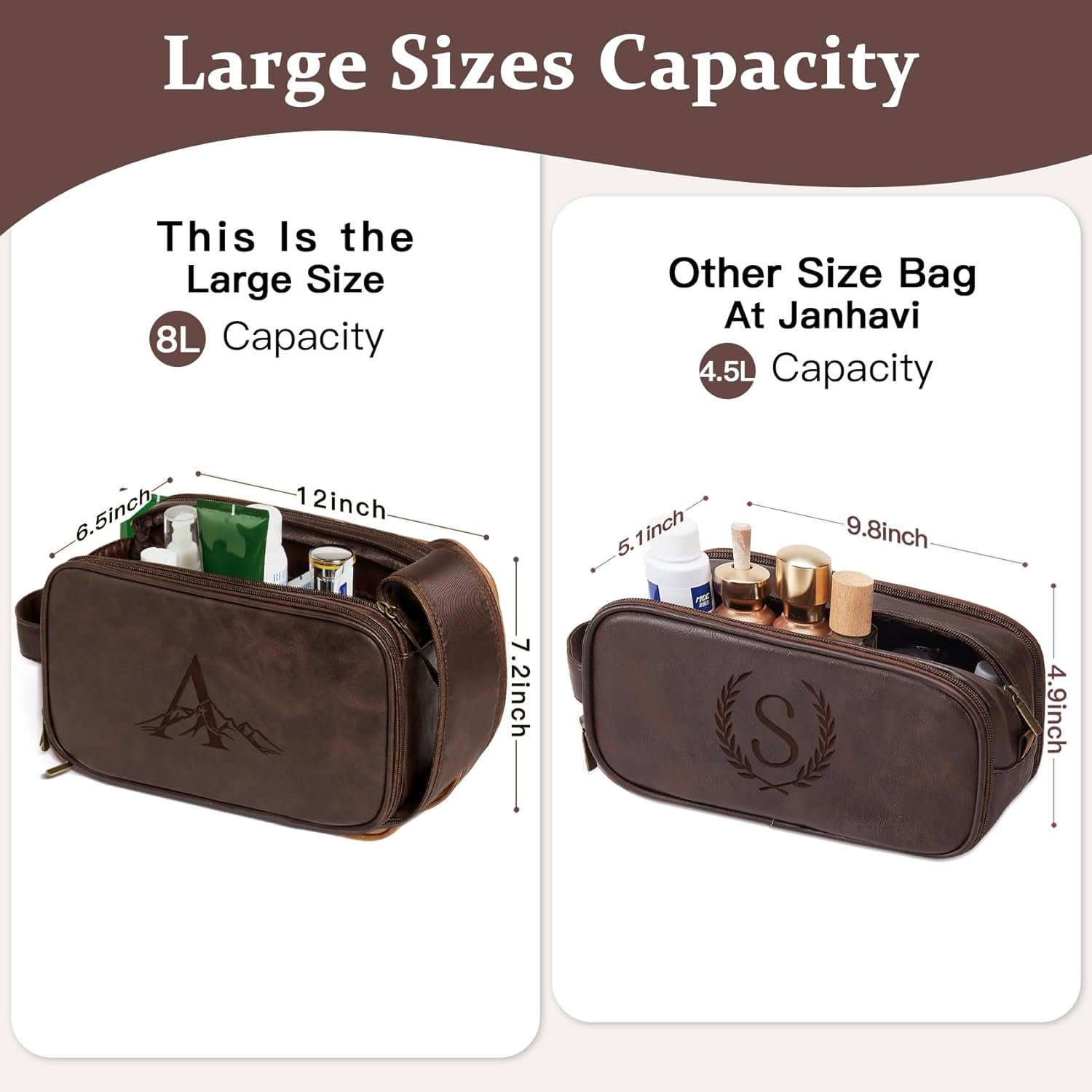 Toiletry Bag Waterproof Grand pour Hommes, Logo Personnalisé, Cadeaux Personnalisés en Cuir Gravés, Fabricant de Sacs de Voyage, Essentiels de Voyage pour Hommes, Grossiste en Accessoires de Voyage (Marron Foncé A) Toiletry Bag Waterproof Grand pour Hommes, Logo Personnalisé, Cadeaux Personnalisés en Cuir Gravés, Fabricant de Sacs de Voyage, Essentiels de Voyage pour Hommes, Grossiste en Accessoires de Voyage (Marron Foncé A)
