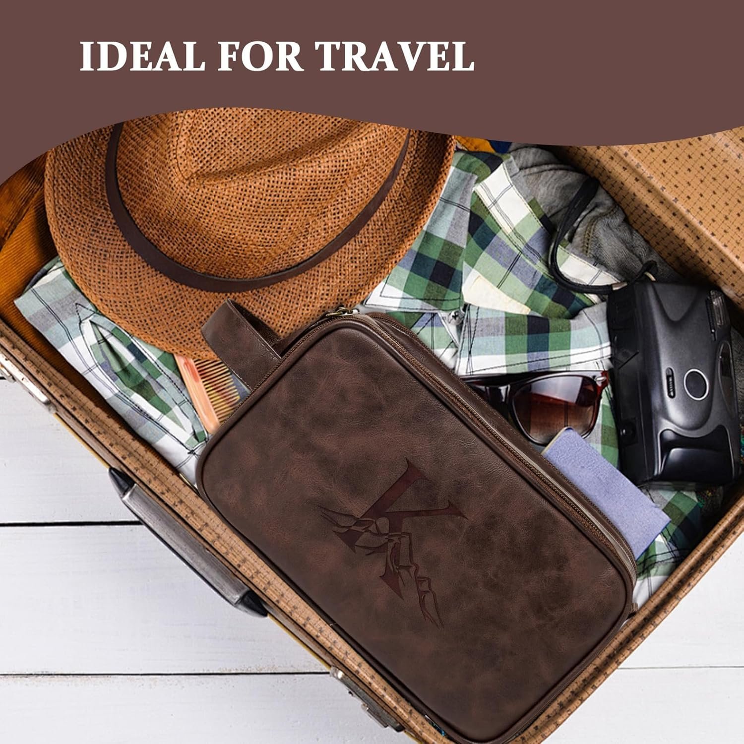 Toiletry Bag Waterproof Grand pour Hommes, Logo Personnalisé, Cadeaux Personnalisés en Cuir Gravés, Fabricant de Sacs de Voyage, Essentiels de Voyage pour Hommes, Grossiste en Accessoires de Voyage (Marron Foncé A) Toiletry Bag Waterproof Grand pour Hommes, Logo Personnalisé, Cadeaux Personnalisés en Cuir Gravés, Fabricant de Sacs de Voyage, Essentiels de Voyage pour Hommes, Grossiste en Accessoires de Voyage (Marron Foncé A)