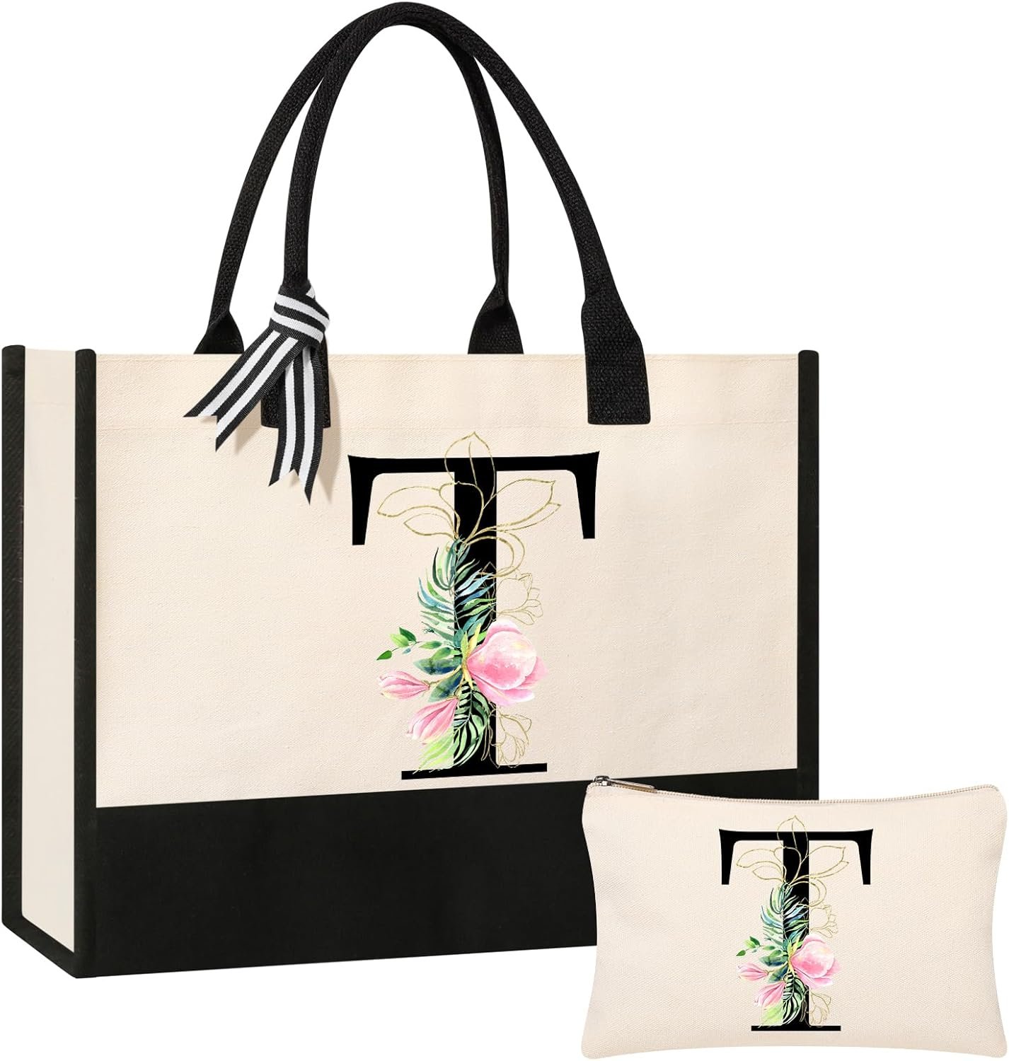 Sac de plage en toile personnalisable, idéal pour les cosmétiques, en gros auprès d'un fournisseur, cadeau parfait pour sœur, mère, enseignante ou demoiselle d’honneur. Logo personnalisé inclus.