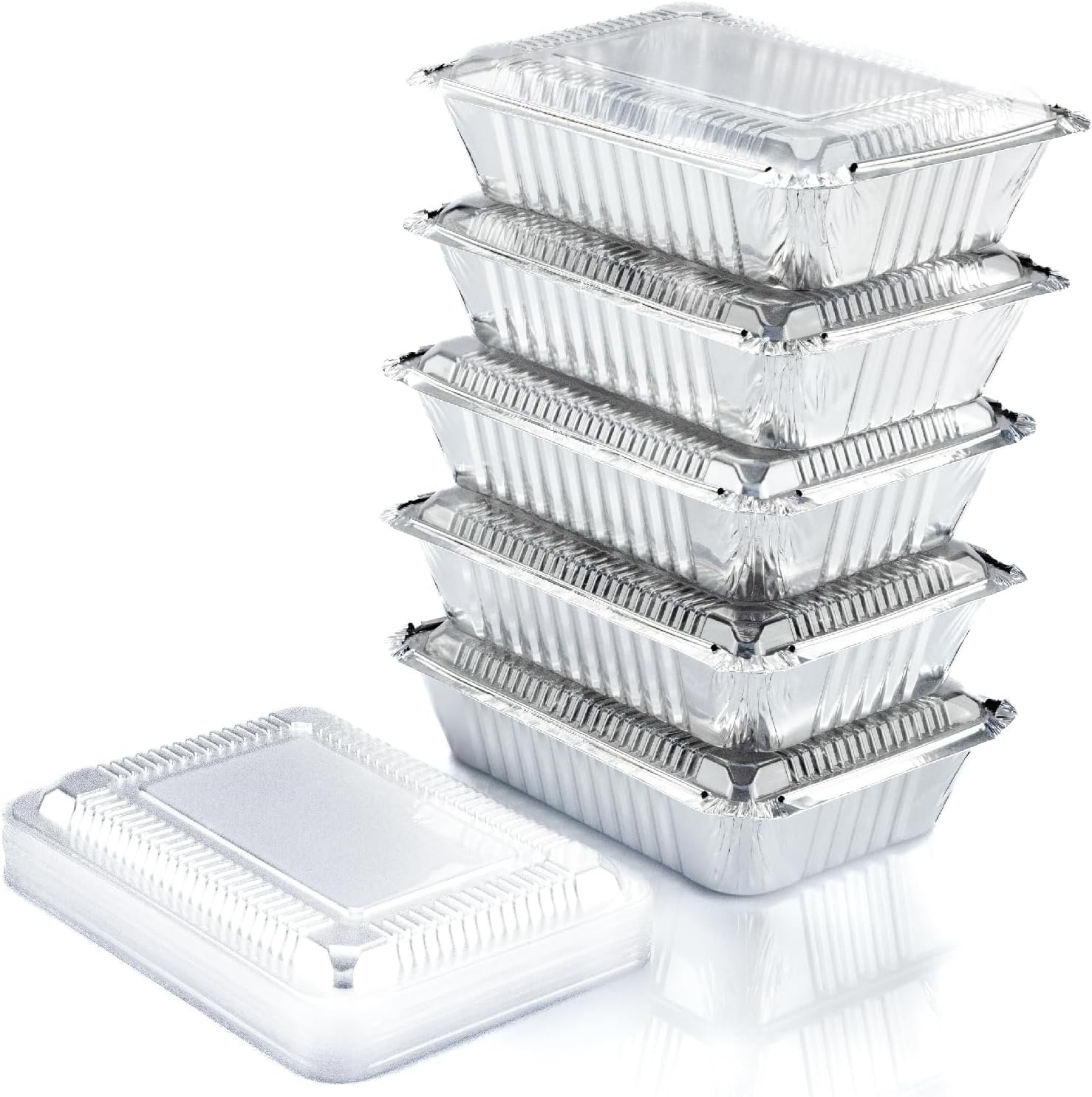 Grossiste Contenants en Aluminium 2.25LB avec Couvercles (55 Unités, 8.5"x6") – Pans Jetables pour Emporter, Cuisson, Congélation, Stockage Alimentaire – Logo Personnalisé, Fournisseur de Solutions en Vrac