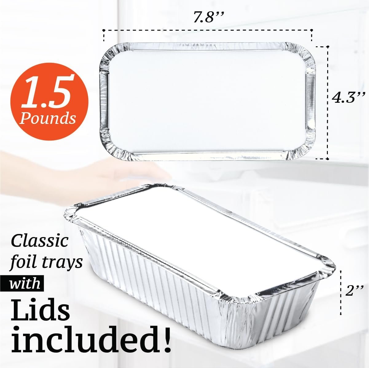 Grossiste en Vrac de Pans à Pain en Aluminium 55 Pack 1.5 LB avec Couvercles, Contenants pour Déjeuner, Plats à Cuisson Individuels - Fournisseur de Pans à Pain en Aluminium 7.8 x 4.3 x 2 Pouces, OEM et Marque Blanche