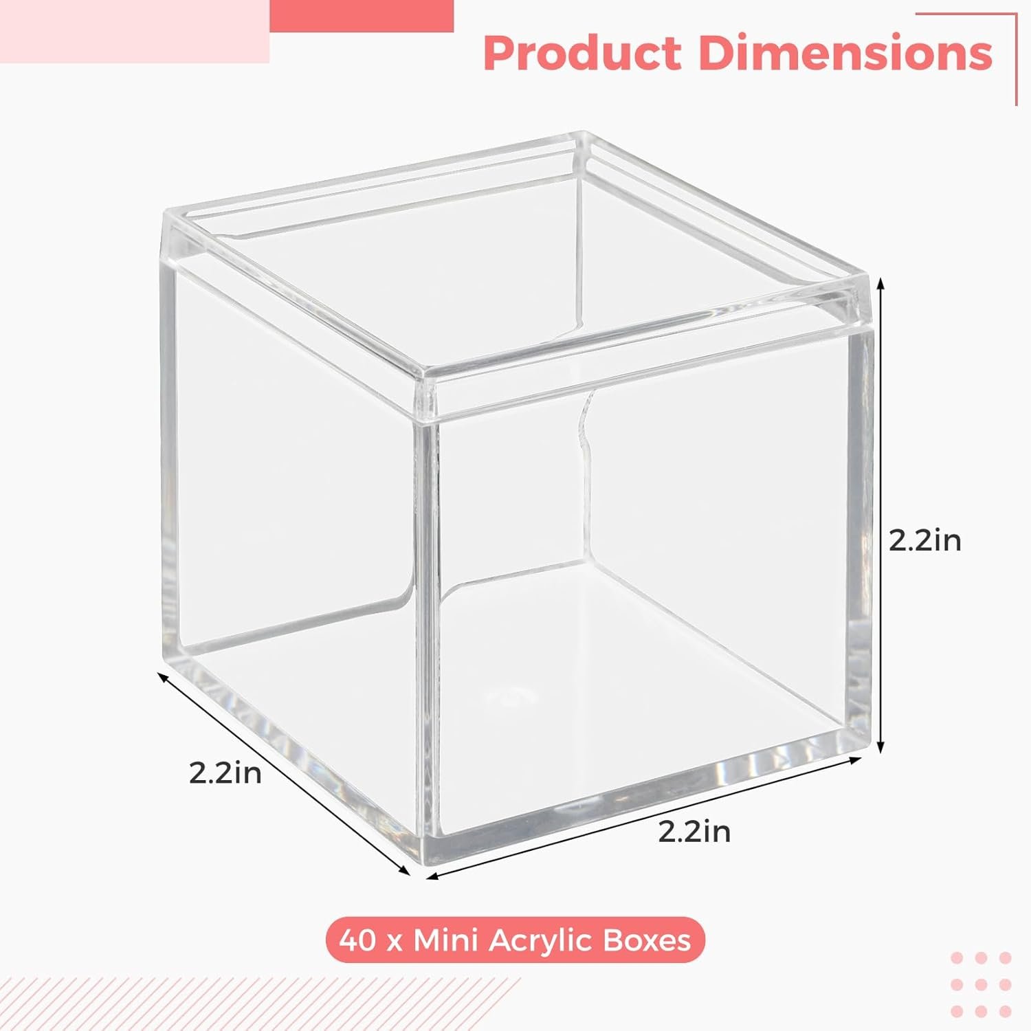 Grossiste 40 Pcs Boîtes Acryliques Transparentes, 2,2 x 2,2 x 2,2 po, Avec Couvercles pour Bonbons, Pilules, Boucles d'Oreilles, Bijoux, Perles Miniatures, Fournisseur OEM Grossiste 40 Pcs Boîtes Acryliques Transparentes, 2,2 x 2,2 x 2,2 po, Avec Couvercles pour Bonbons, Pilules, Boucles d'Oreilles, Bijoux, Perles Miniatures, Fournisseur OEM