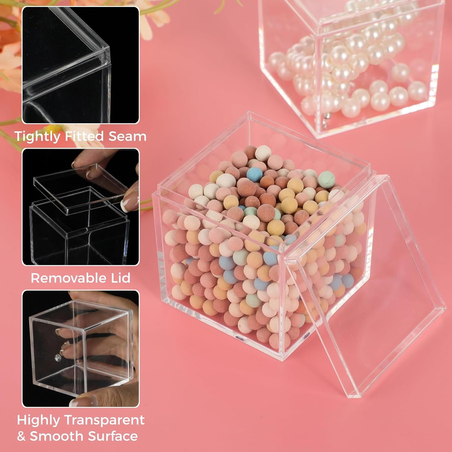 Grossiste 40 Pcs Boîtes Acryliques Transparentes, 2,2 x 2,2 x 2,2 po, Avec Couvercles pour Bonbons, Pilules, Boucles d'Oreilles, Bijoux, Perles Miniatures, Fournisseur OEM Grossiste 40 Pcs Boîtes Acryliques Transparentes, 2,2 x 2,2 x 2,2 po, Avec Couvercles pour Bonbons, Pilules, Boucles d'Oreilles, Bijoux, Perles Miniatures, Fournisseur OEM