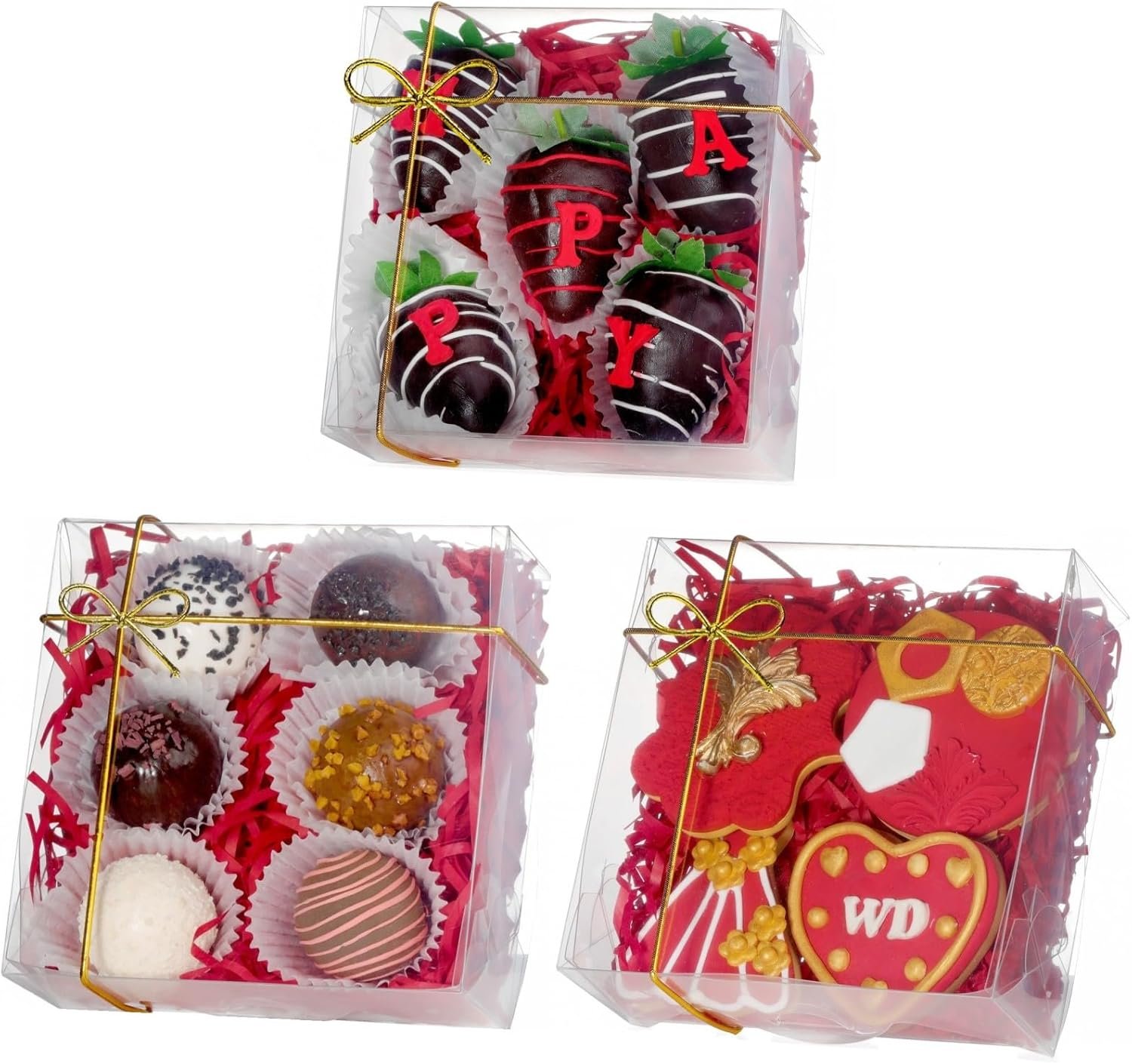 Boîte à pâtisserie transparente 5" x 5 x 2 pouces - Grossiste en vrac pour cookies, gâteaux, macarons, etc. - Logo Personnalisé pour Pâques, Fête des Mères, Fête des Pères, Noël, Saint-Valentin, Anniversaire. Fabricant fiable.