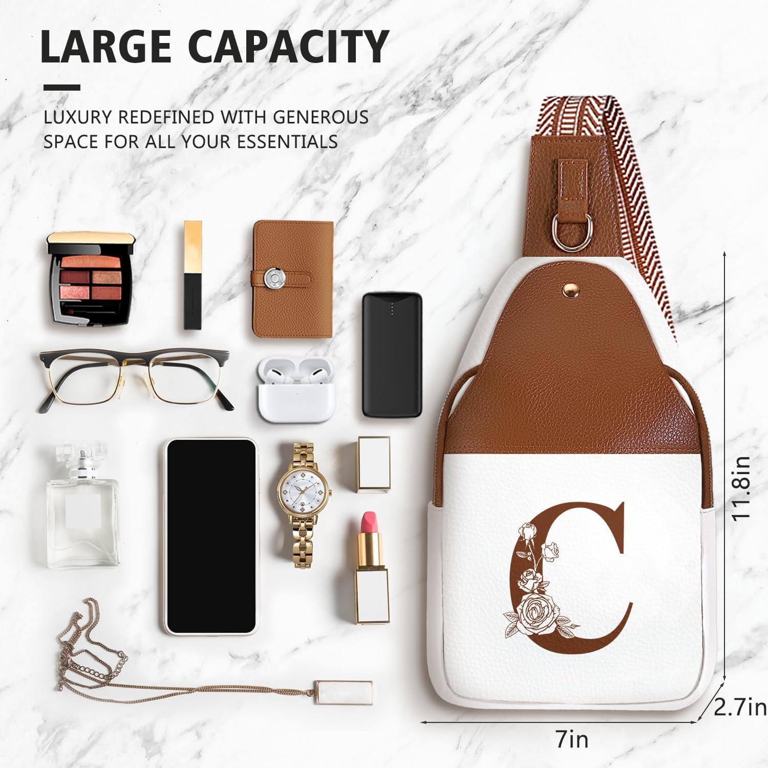 Grossiste sac bandoulière personnalisé en cuir pour femmes avec lettre initiale, fournisseur de sacs à dos idéal pour les voyages, cadeau parfait pour maman et épouse en vente en gros