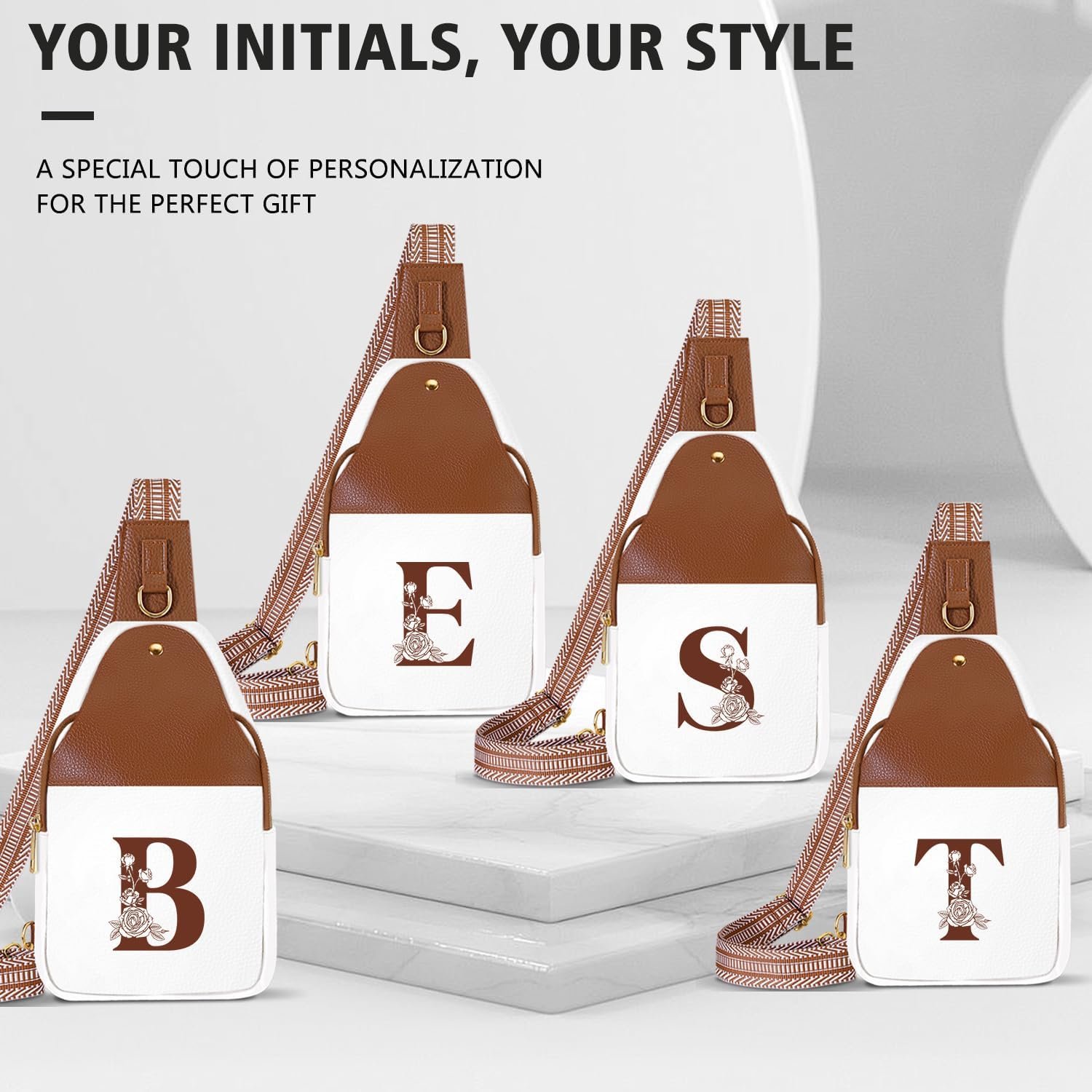 Grossiste sac bandoulière personnalisé en cuir pour femmes avec lettre initiale, fournisseur de sacs à dos idéal pour les voyages, cadeau parfait pour maman et épouse en vente en gros