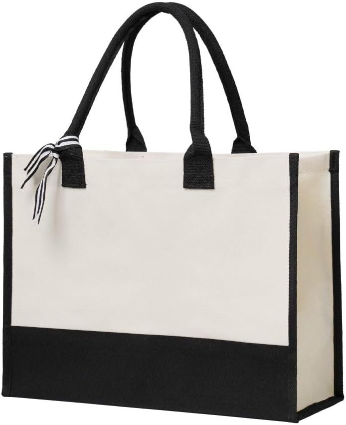 Sac fourre-tout personnalisé en toile pour femmes, sac en jute de plage, idéal en gros pour un fournisseur de sacs, un cadeau pour un mariage, Noël ou un anniversaire avec logo personnalisé.