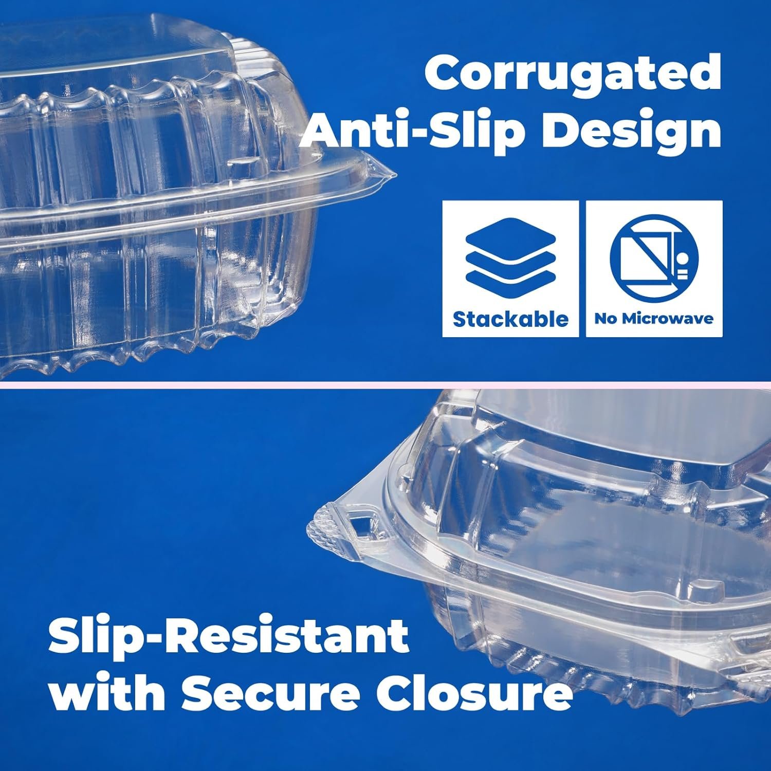 Grossiste Conteneurs en Plastique Clamshell Transparents 50 Pack 5,3 x 5,2 x 2,5 Pouces Idéals pour Sandwichs, Hamburger, Salades, Gâteaux, Fruits - Fabricant de Solutions en Vrac, Vente en Gros de Produits Jetables, Logo Personnalisé Grossiste Conteneurs en Plastique Clamshell Transparents 50 Pack 5,3 x 5,2 x 2,5 Pouces Idéals pour Sandwichs, Hamburger, Salades, Gâteaux, Fruits - Fabricant de Solutions en Vrac, Vente en Gros de Produits Jetables, Logo Personnalisé