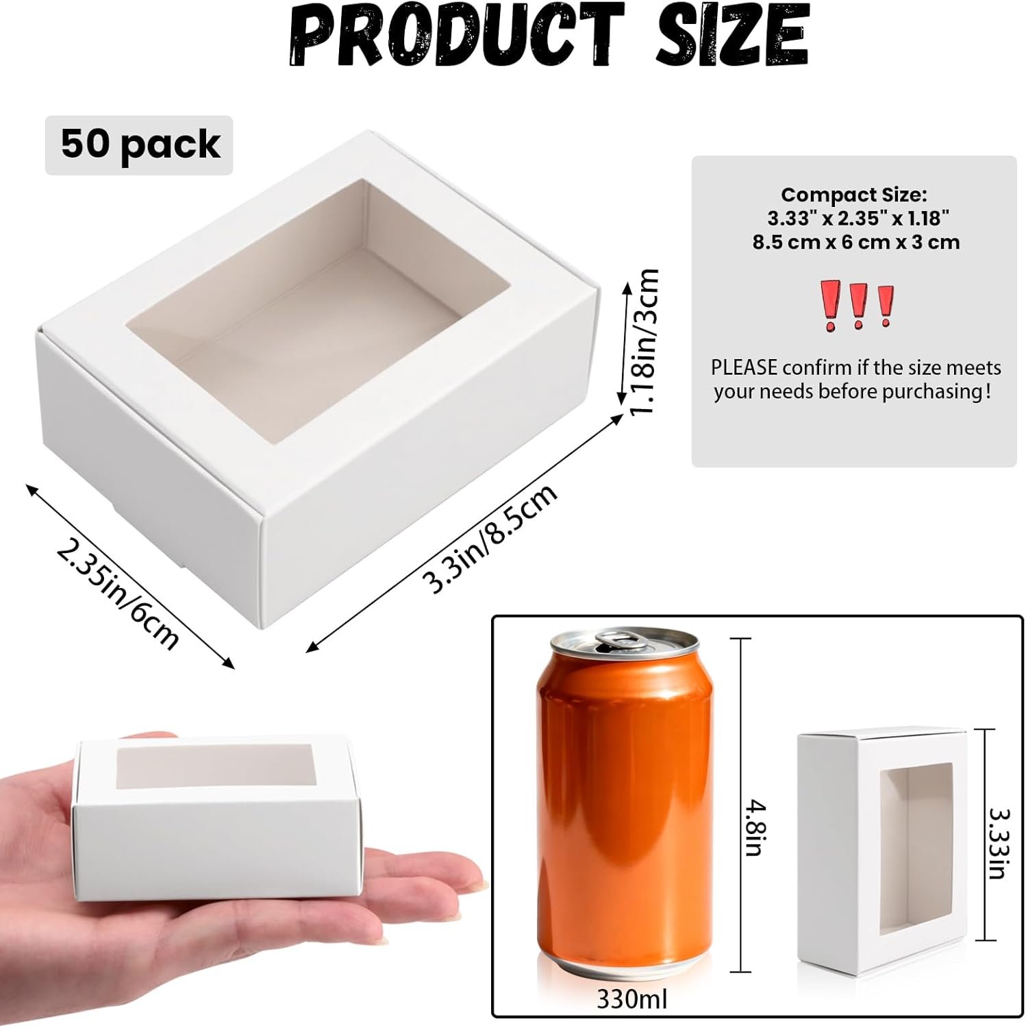 Grossiste de boîtes kraft mini avec fenêtre, 3,33
