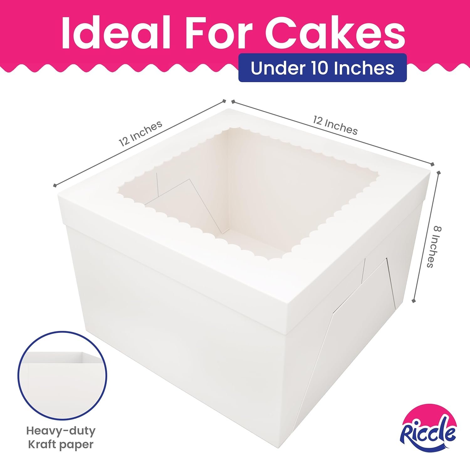 Grossiste en Boîtes à Gâteau 15pcs, Boîtes à Gâteau Carrées 12x12x8 Pouces avec Fenêtre, Fournisseur de Boîtes Blanches pour Pâtisserie, Logo Personnalisé pour Décoration de Gâteaux en Vrac.