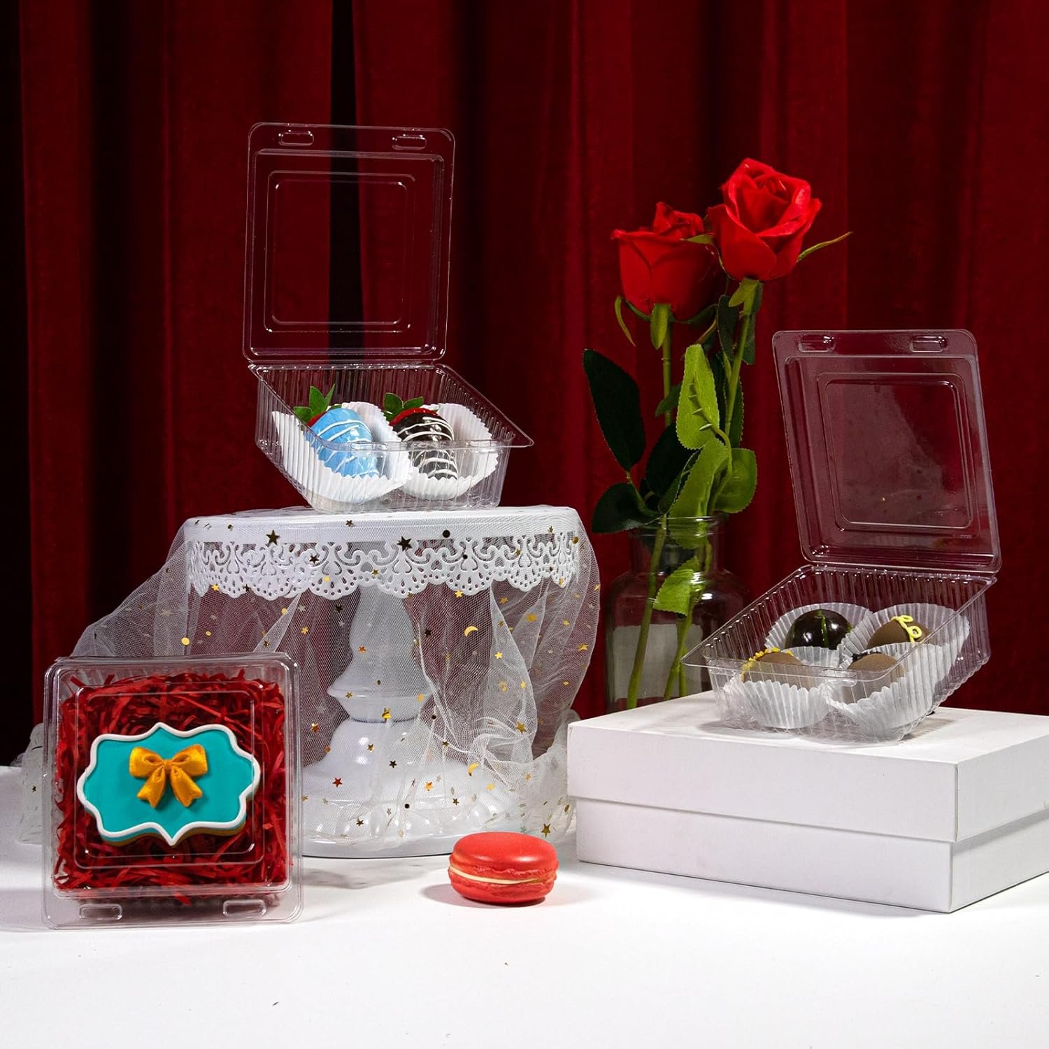 Grossiste 50PCS Conteneurs Clamshell 4x4x2 pouces pour Charcuterie, Fournisseur de Boîtes Claires, Logo Personnalisé pour Gâteaux et Biscuits. Grossiste 50PCS Conteneurs Clamshell 4x4x2 pouces pour Charcuterie, Fournisseur de Boîtes Claires, Logo Personnalisé pour Gâteaux et Biscuits.