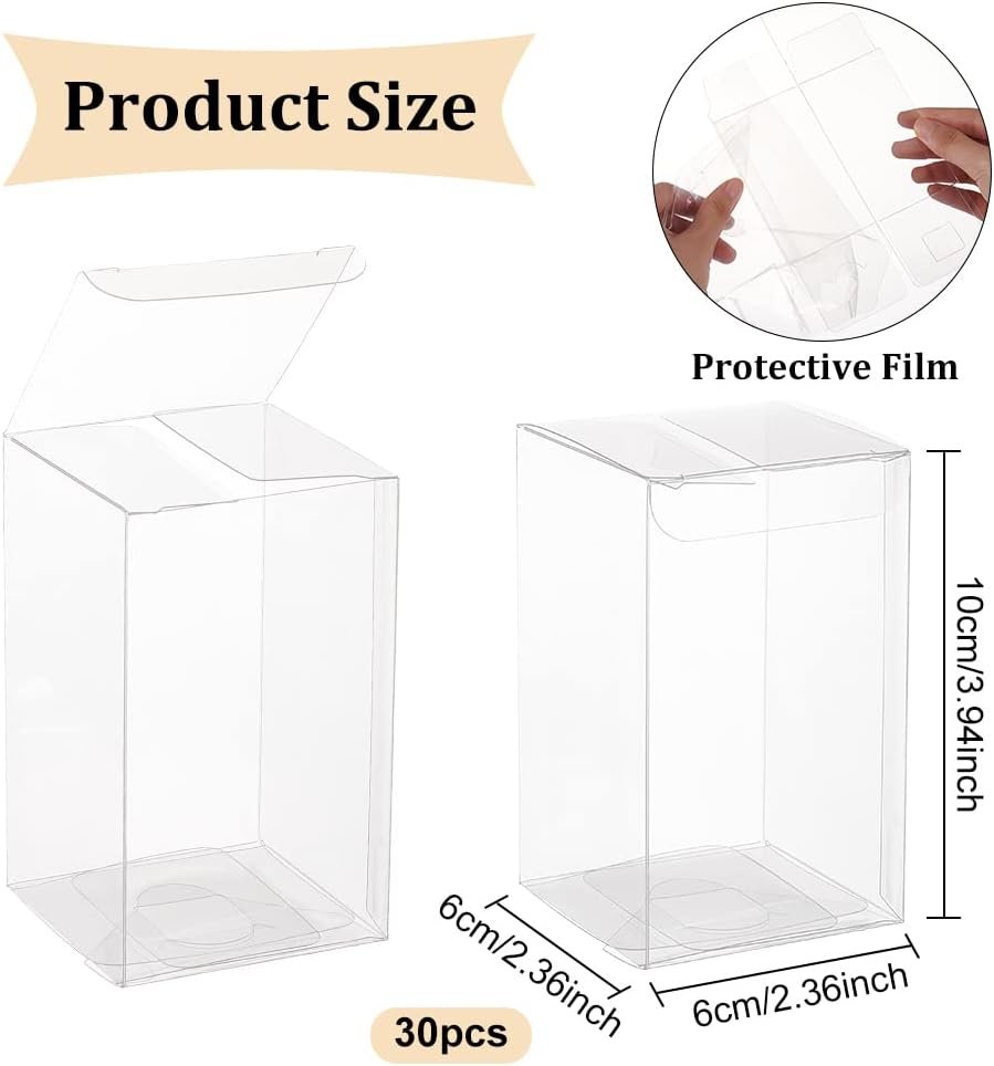 Grossiste Boîte en Plastique Transparent Couvert Film 30PCS 2.3x2.3x4 pour Décor de Mariage, Faveurs de Chocolats et Biscuits, Emballage Cadeaux Fête des Mères, Fabricant de Produits avec Logo Personnalisé. Grossiste Boîte en Plastique Transparent Couvert Film 30PCS 2.3x2.3x4 pour Décor de Mariage, Faveurs de Chocolats et Biscuits, Emballage Cadeaux Fête des Mères, Fabricant de Produits avec Logo Personnalisé.