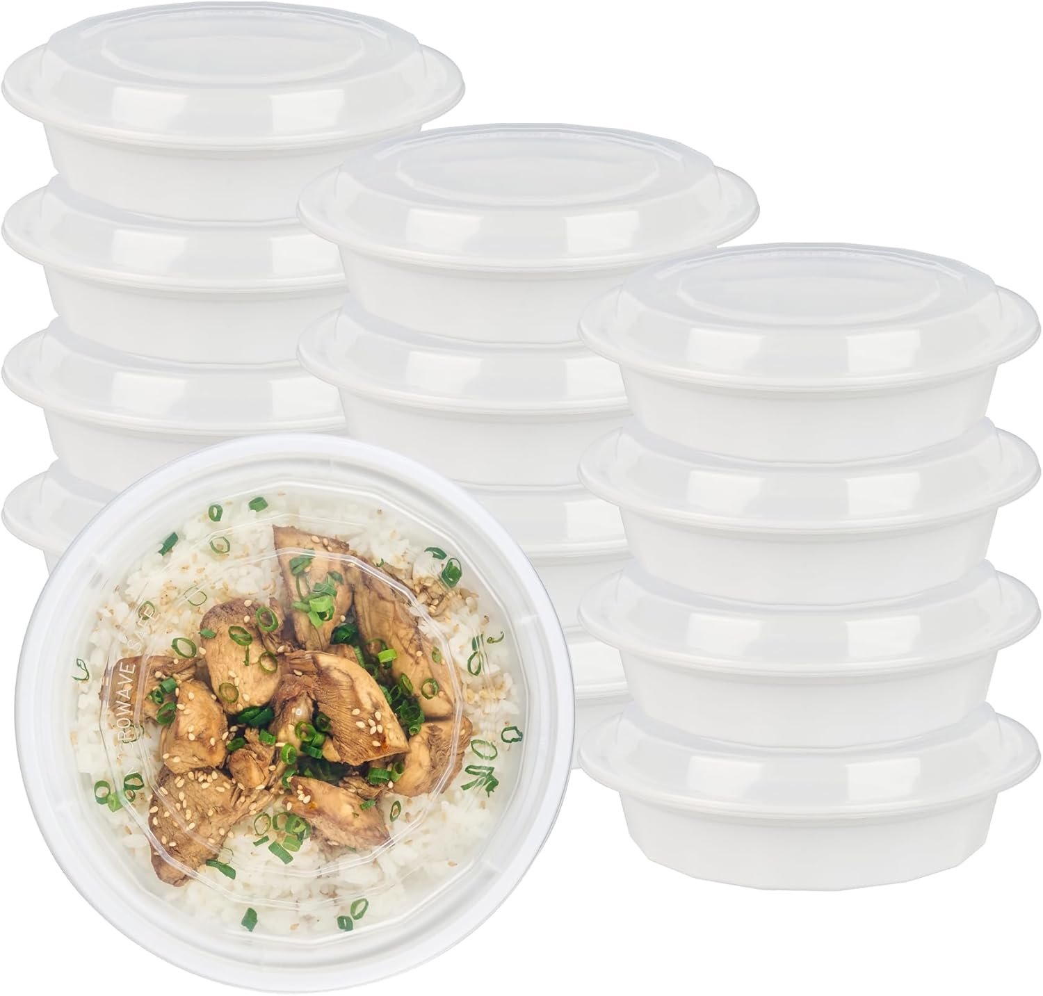 Grossiste Asporto 24 Onces Boîtes À Emporter Rondes, Contenants Alimentaires Microwavables 50 Unités, Logos Personnalisés Inclus, sans BPA, Fabrice de Vaisselle Jetable en Plastique Blanc