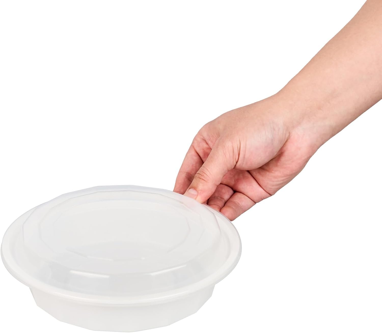 Grossiste Asporto 24 Onces Boîtes À Emporter Rondes, Contenants Alimentaires Microwavables 50 Unités, Logos Personnalisés Inclus, sans BPA, Fabrice de Vaisselle Jetable en Plastique Blanc