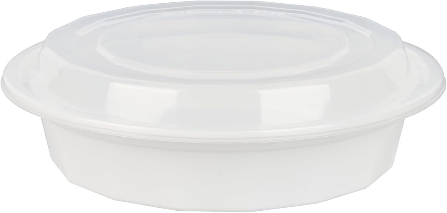 Grossiste Asporto 24 Onces Boîtes À Emporter Rondes, Contenants Alimentaires Microwavables 50 Unités, Logos Personnalisés Inclus, sans BPA, Fabrice de Vaisselle Jetable en Plastique Blanc