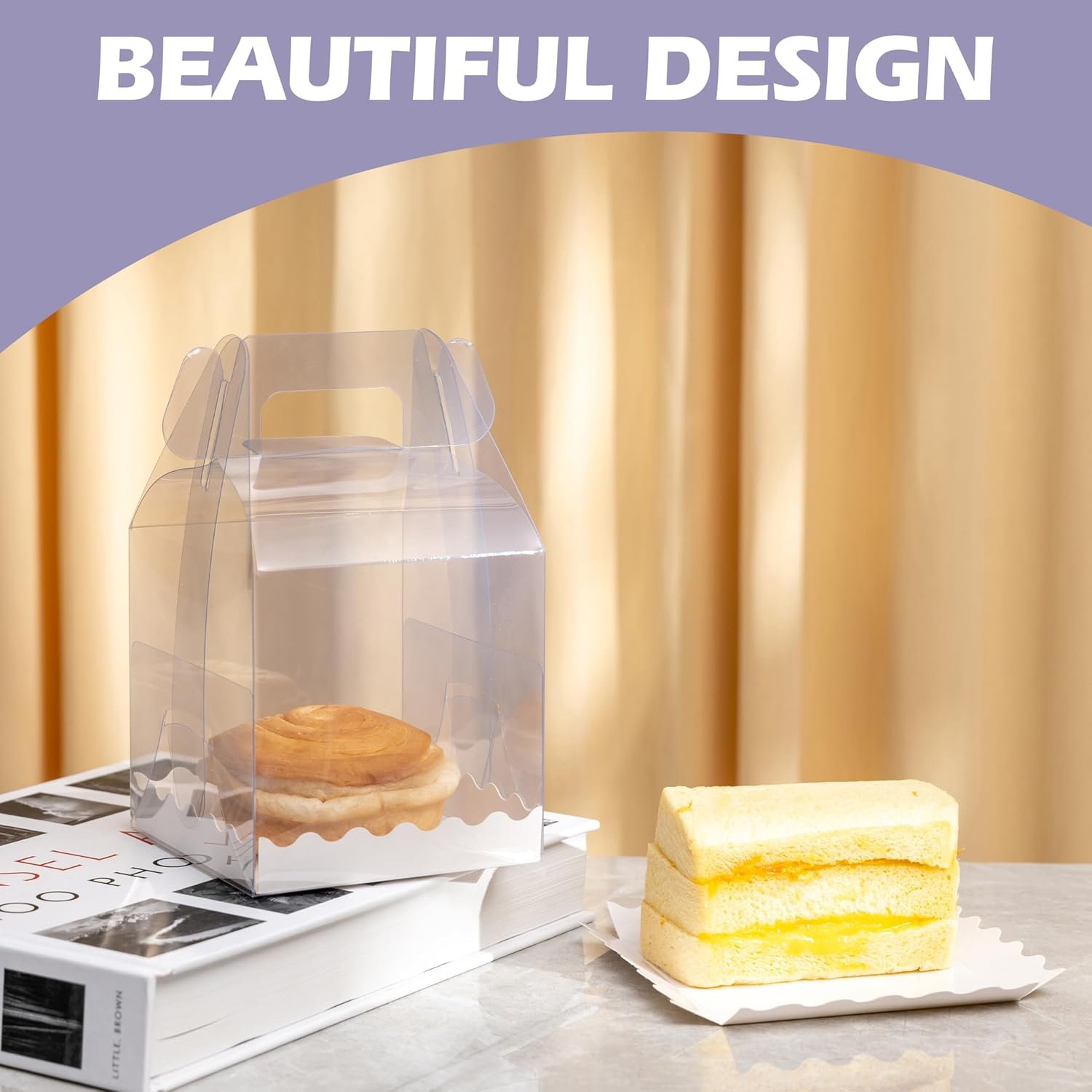 Grossiste en boîtes à cupcakes en PET alimentaire, 7-Pack de contenants individuels avec poignées | 4x4x6 pouces pour pâtisserie, cadeaux de fête et vente en gros, Personnalisation de logo disponible.