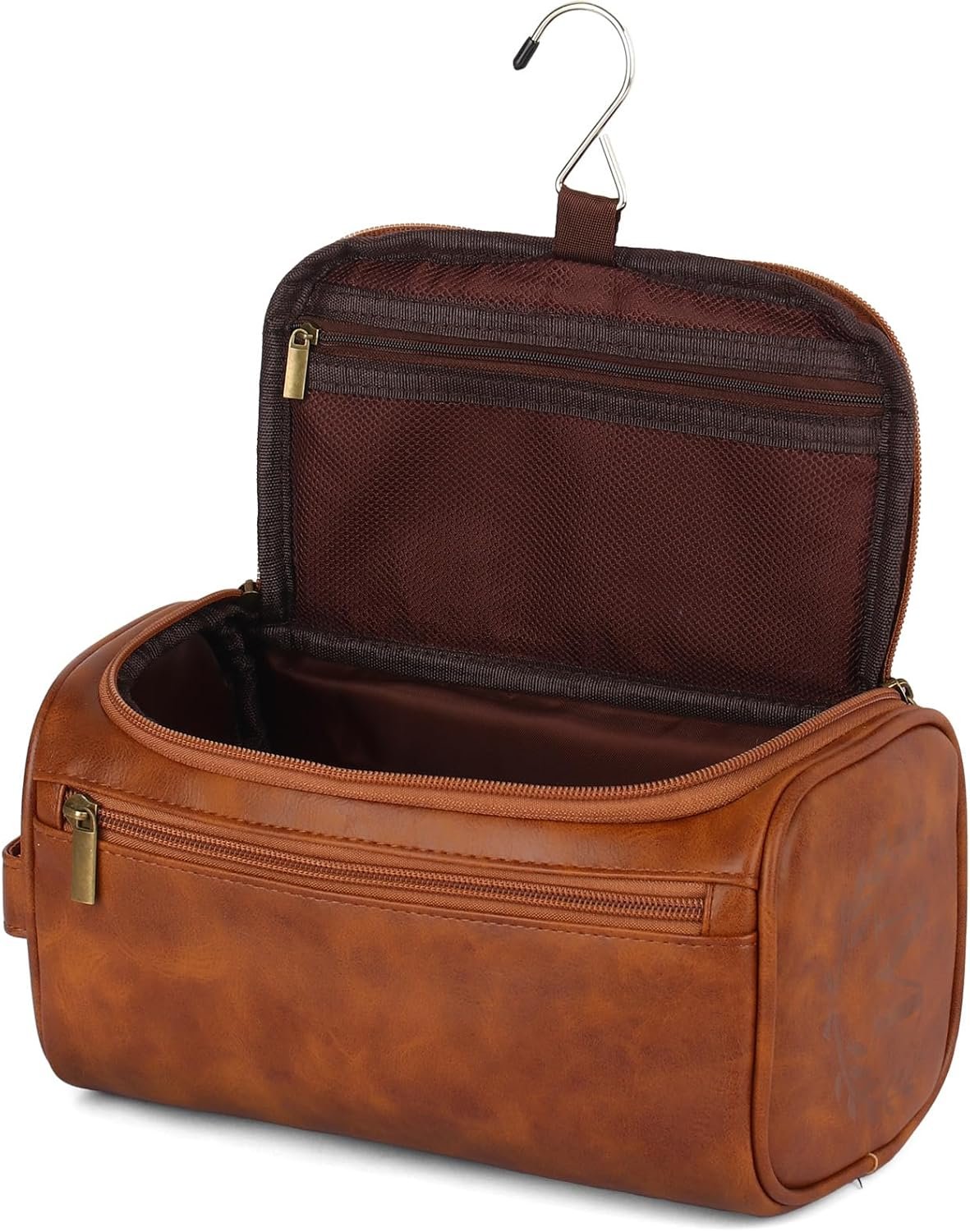 Toiletries Bag Personnalisé pour Hommes, Accessoires de Voyage Essentiels En Vrac, Logo Personnalisé, Fabricant Offre pour Cadeaux d'Anniversaire (J, Marron Clair)