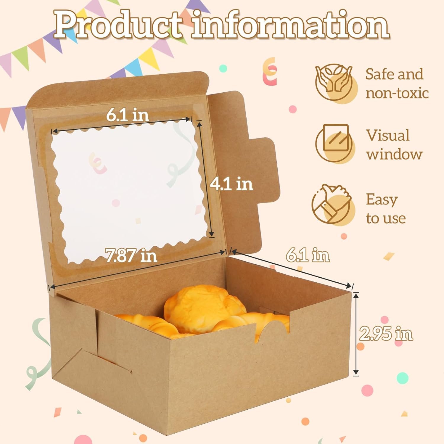 Boîte à Cupcakes 8X6X3 Pouces 24 Pack, Fournisseur de Boîtes à Pâtisseries avec Fenêtre, Logo Personnalisé, Boîte Kraft Marron pour Cookies, Gâteaux, Donuts, Macarons, Boîte Spéciale pour Confectioneries en Vrac. Boîte à Cupcakes 8X6X3 Pouces 24 Pack, Fournisseur de Boîtes à Pâtisseries avec Fenêtre, Logo Personnalisé, Boîte Kraft Marron pour Cookies, Gâteaux, Donuts, Macarons, Boîte Spéciale pour Confectioneries en Vrac.