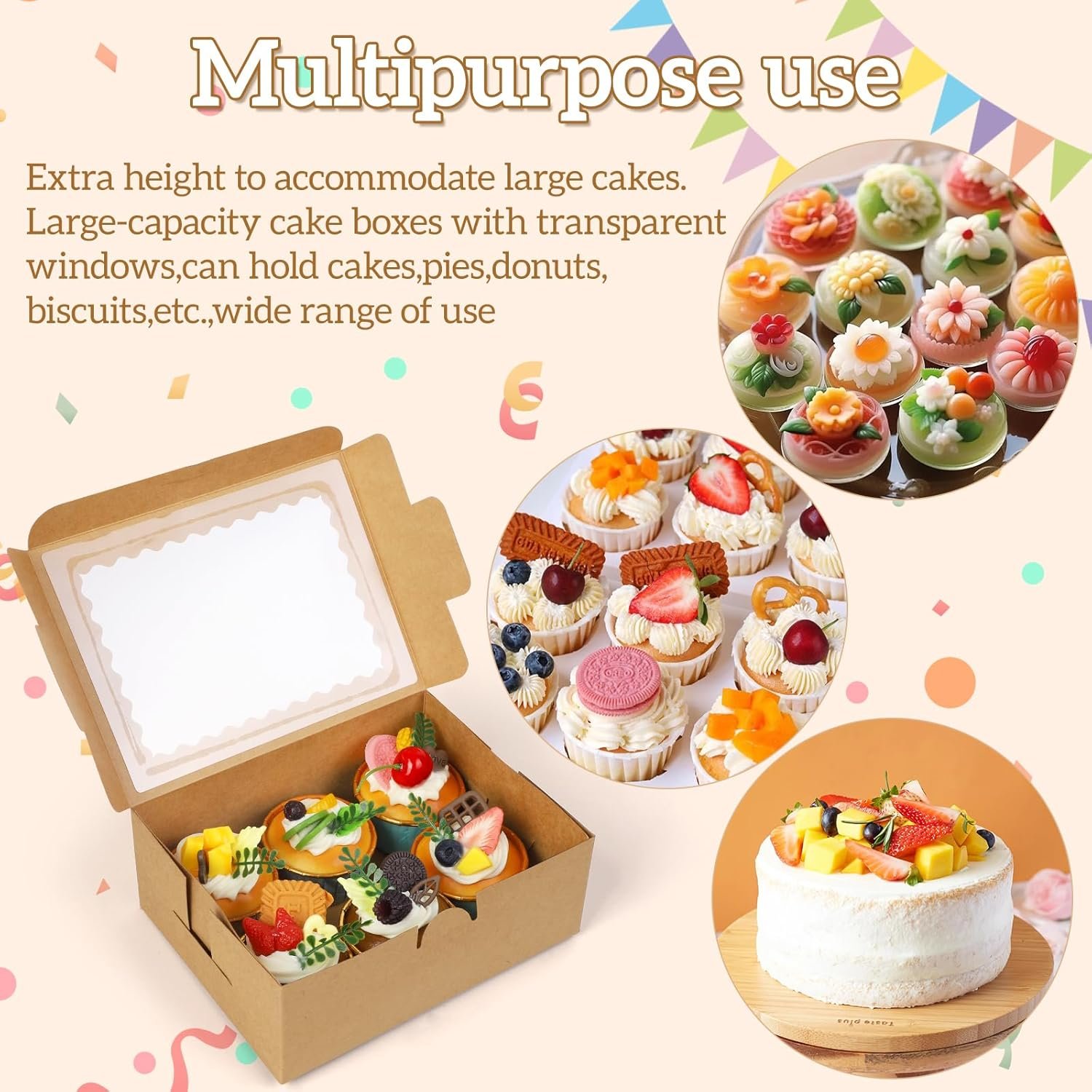 Boîte à Cupcakes 8X6X3 Pouces 24 Pack, Fournisseur de Boîtes à Pâtisseries avec Fenêtre, Logo Personnalisé, Boîte Kraft Marron pour Cookies, Gâteaux, Donuts, Macarons, Boîte Spéciale pour Confectioneries en Vrac. Boîte à Cupcakes 8X6X3 Pouces 24 Pack, Fournisseur de Boîtes à Pâtisseries avec Fenêtre, Logo Personnalisé, Boîte Kraft Marron pour Cookies, Gâteaux, Donuts, Macarons, Boîte Spéciale pour Confectioneries en Vrac.