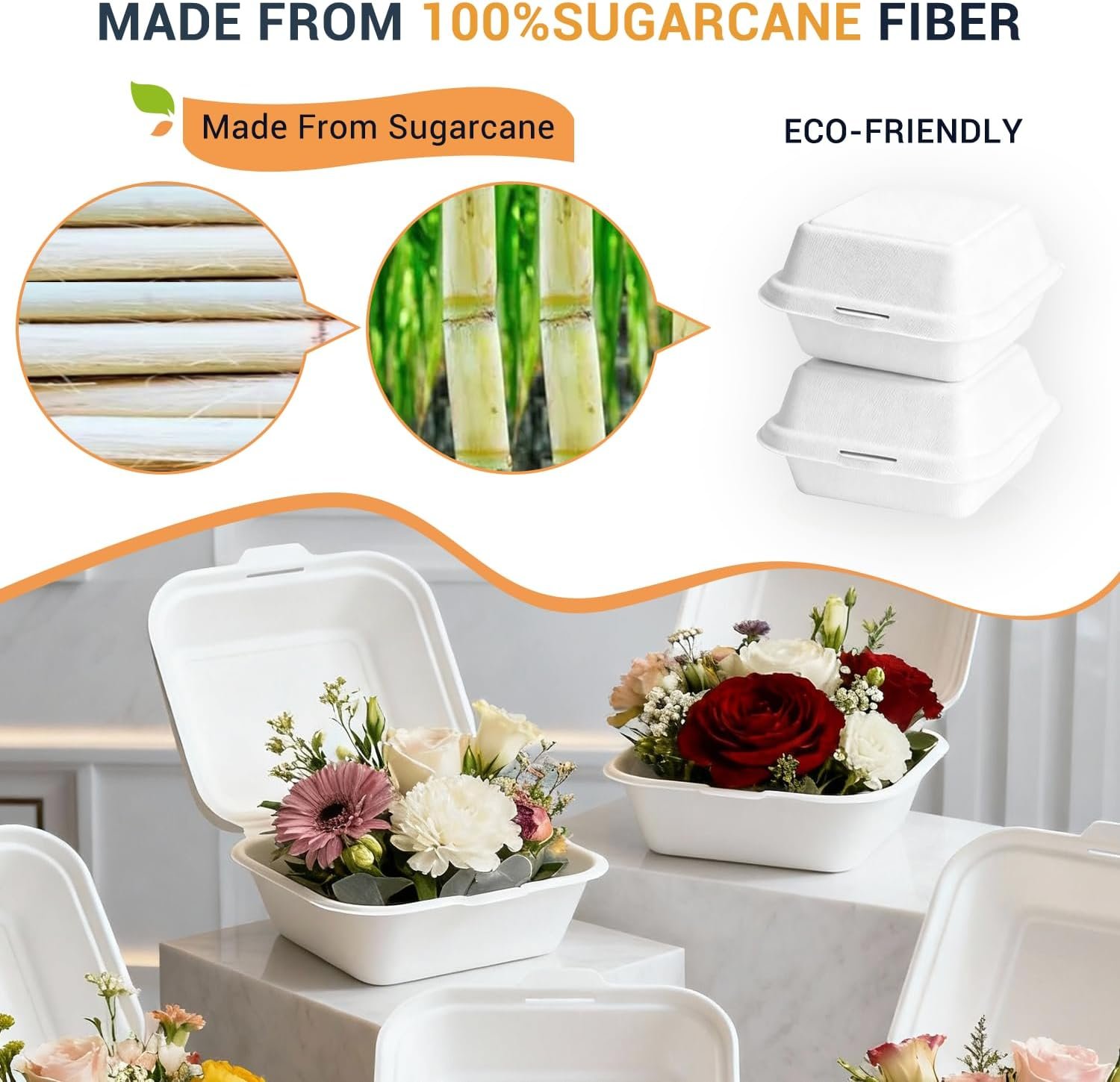 Grossiste en boîtes à burger jetables 100 pcs 6