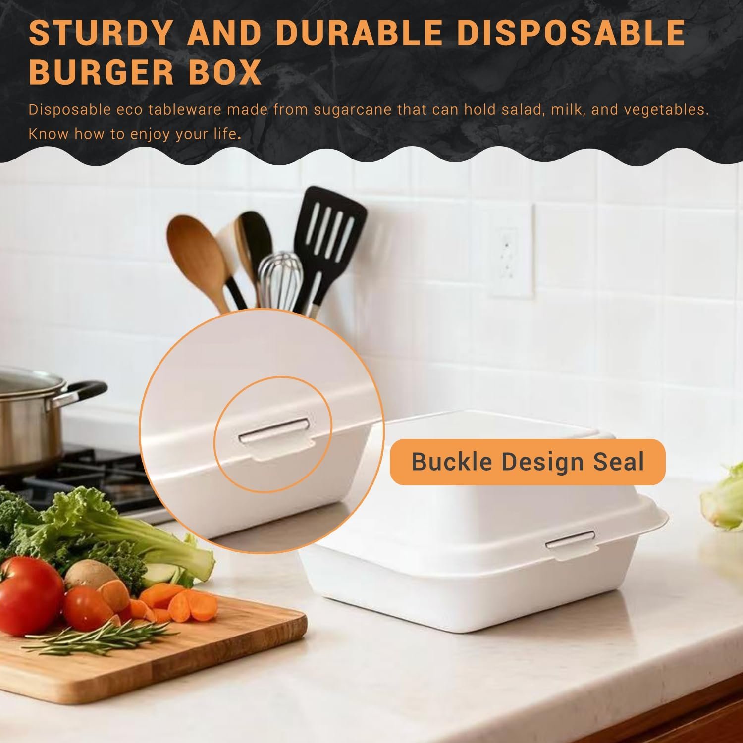 Grossiste en boîtes à burger jetables 100 pcs 6