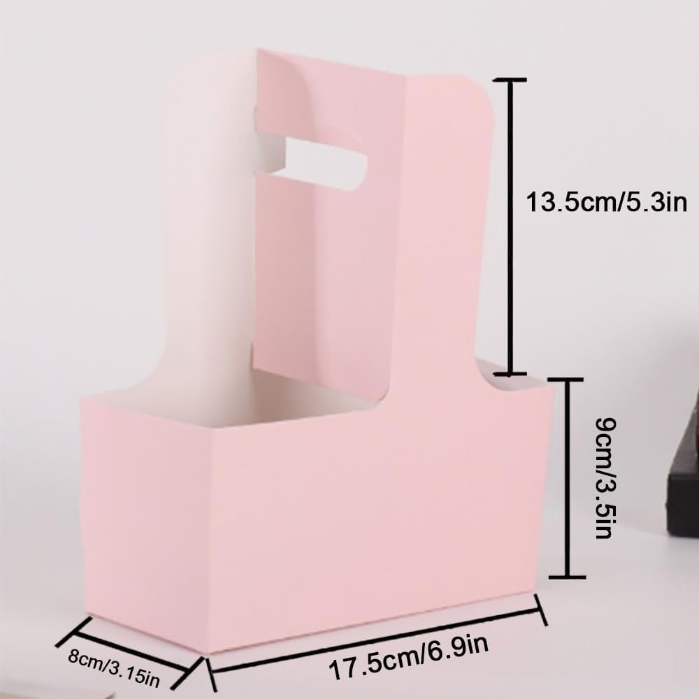 Grossiste Supports à Boissons Jetables en Kraft avec Poignées, Capacité de 2 Tasses, Service Alimentaire pour Cafés et Restaurants, Fournisseur de Porte-Tasses, Pack de 20, OEM, Rose