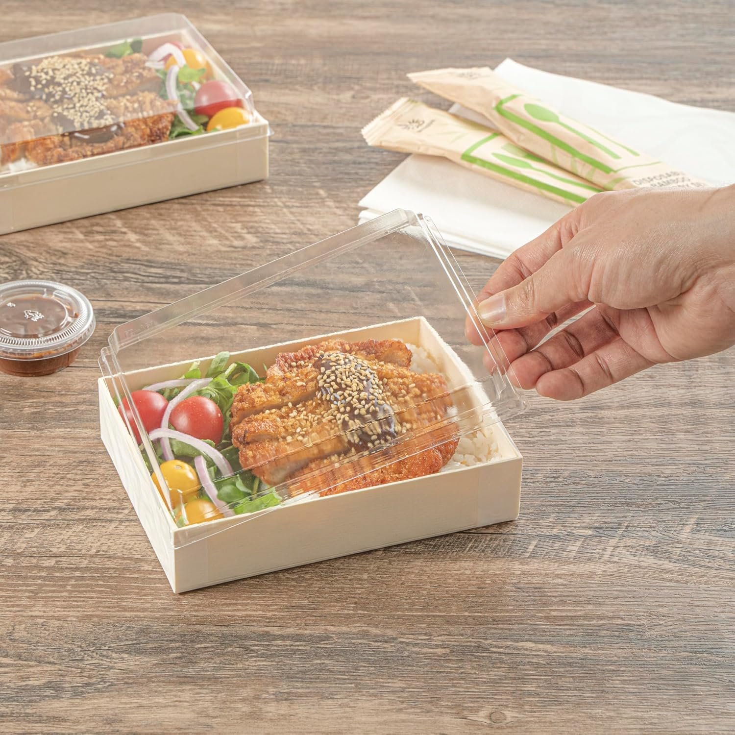 Grossiste Lids transparents pour boîtes à bento 10 pièces, 6.4