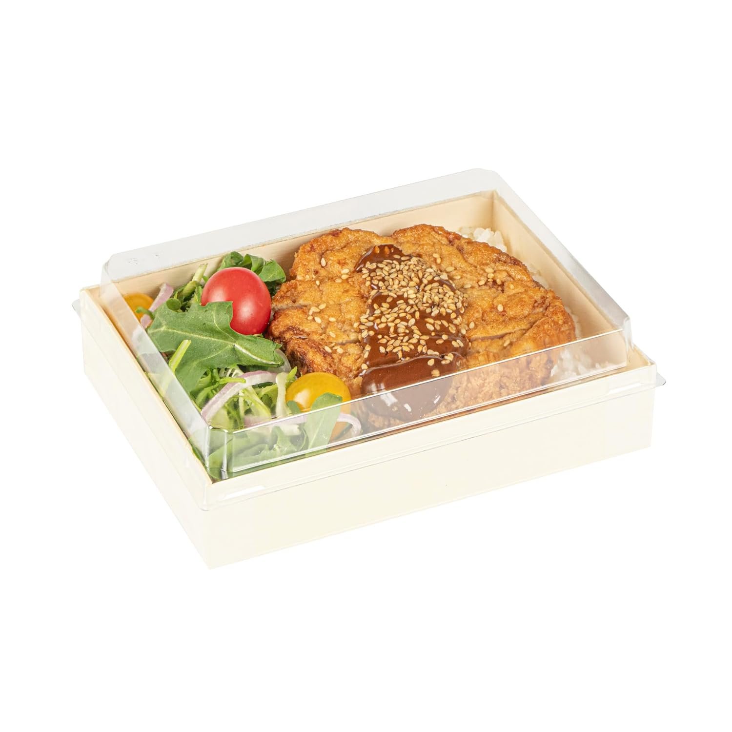 Grossiste Lids transparents pour boîtes à bento 10 pièces, 6.4" x 4.7" adaptés aux contenants en bois, design dôme sécurisé pour sushi et repas japonais, Fabricant de solutions durables en vente en gros.